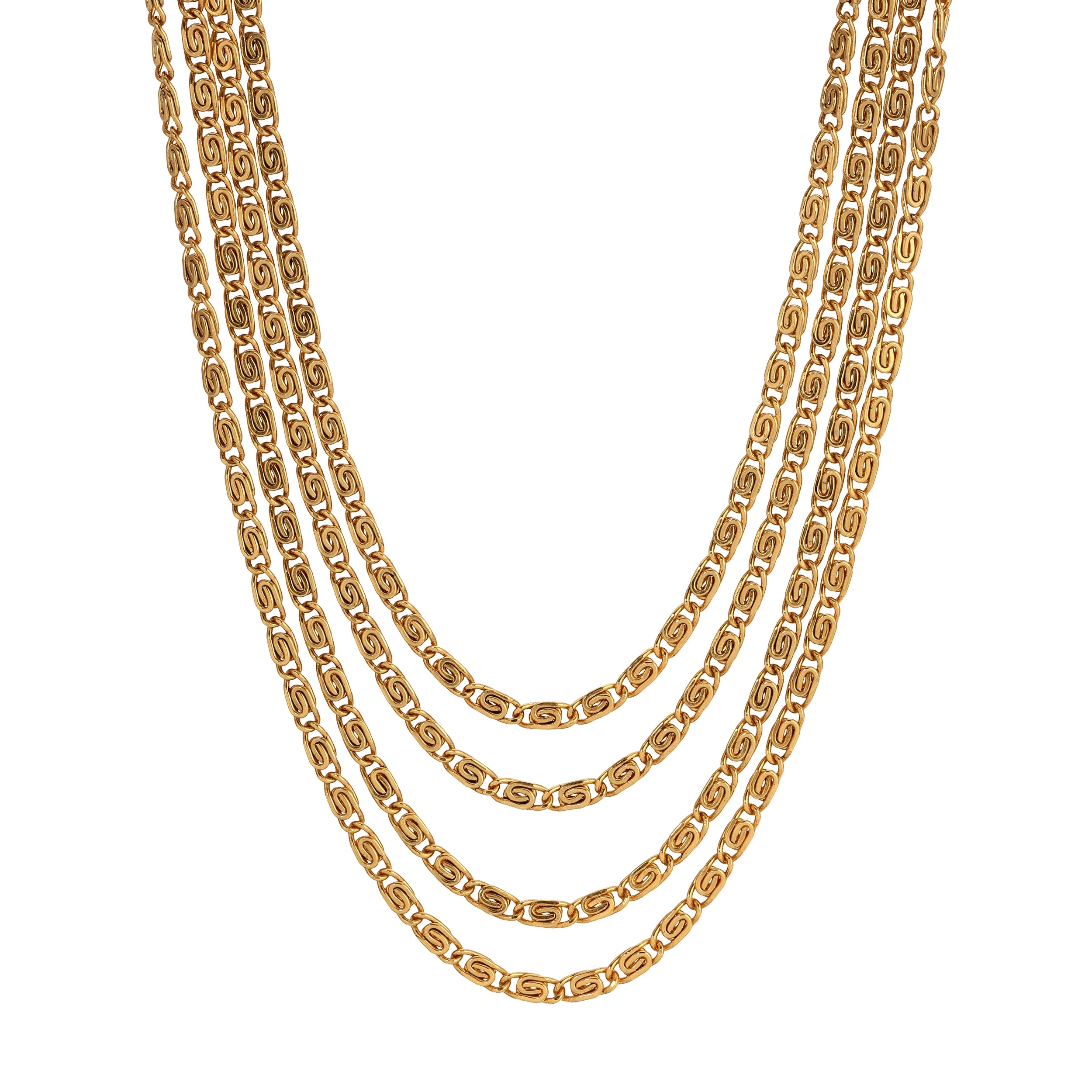 1928 Jewelry Multi Strand Gold Scroll Necklace 16"   3" Extension