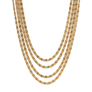 1928 Jewelry Multi Strand Gold Scroll Necklace 16"   3" Extension