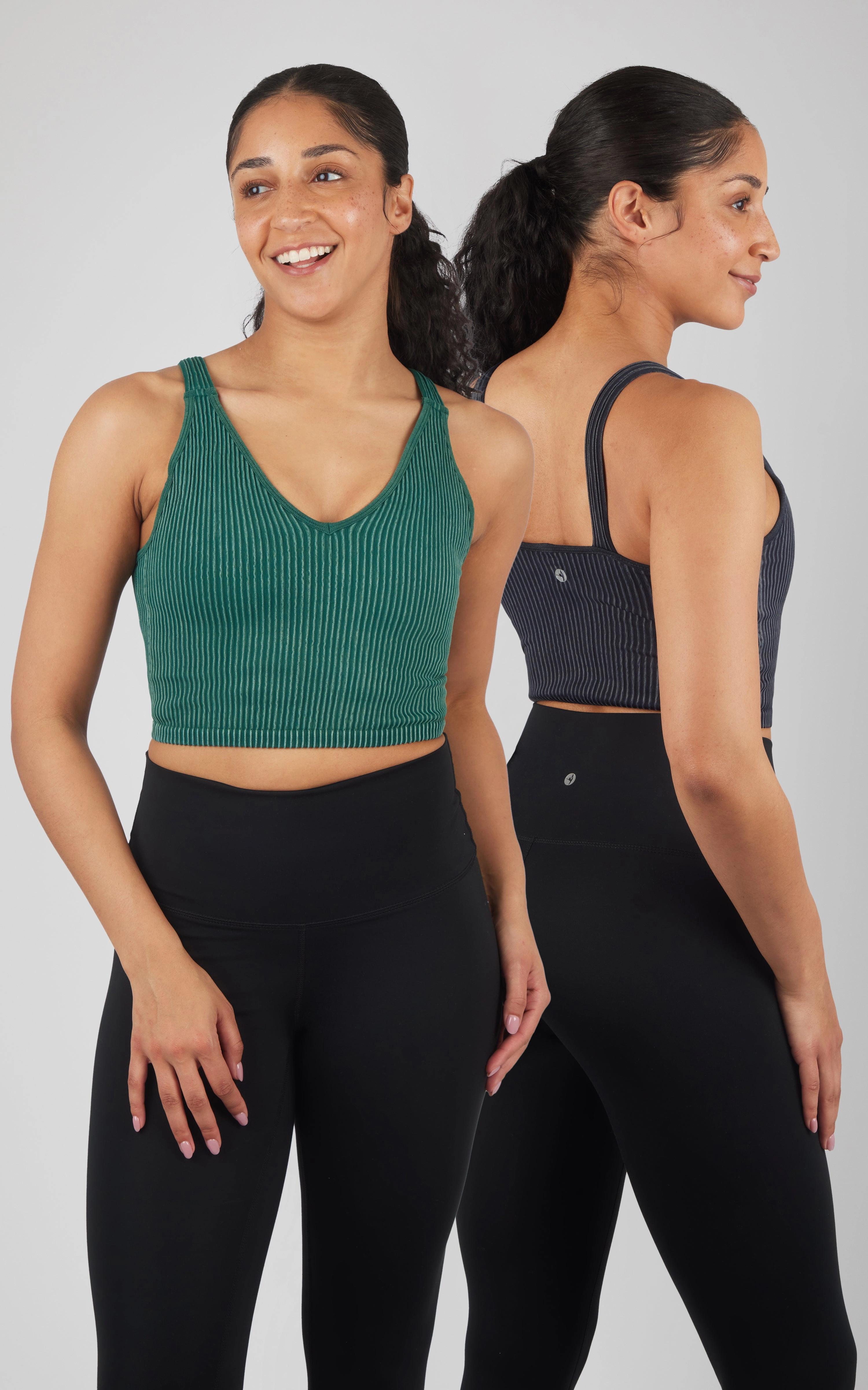 2 PK Stone Wash V-Neck Tank