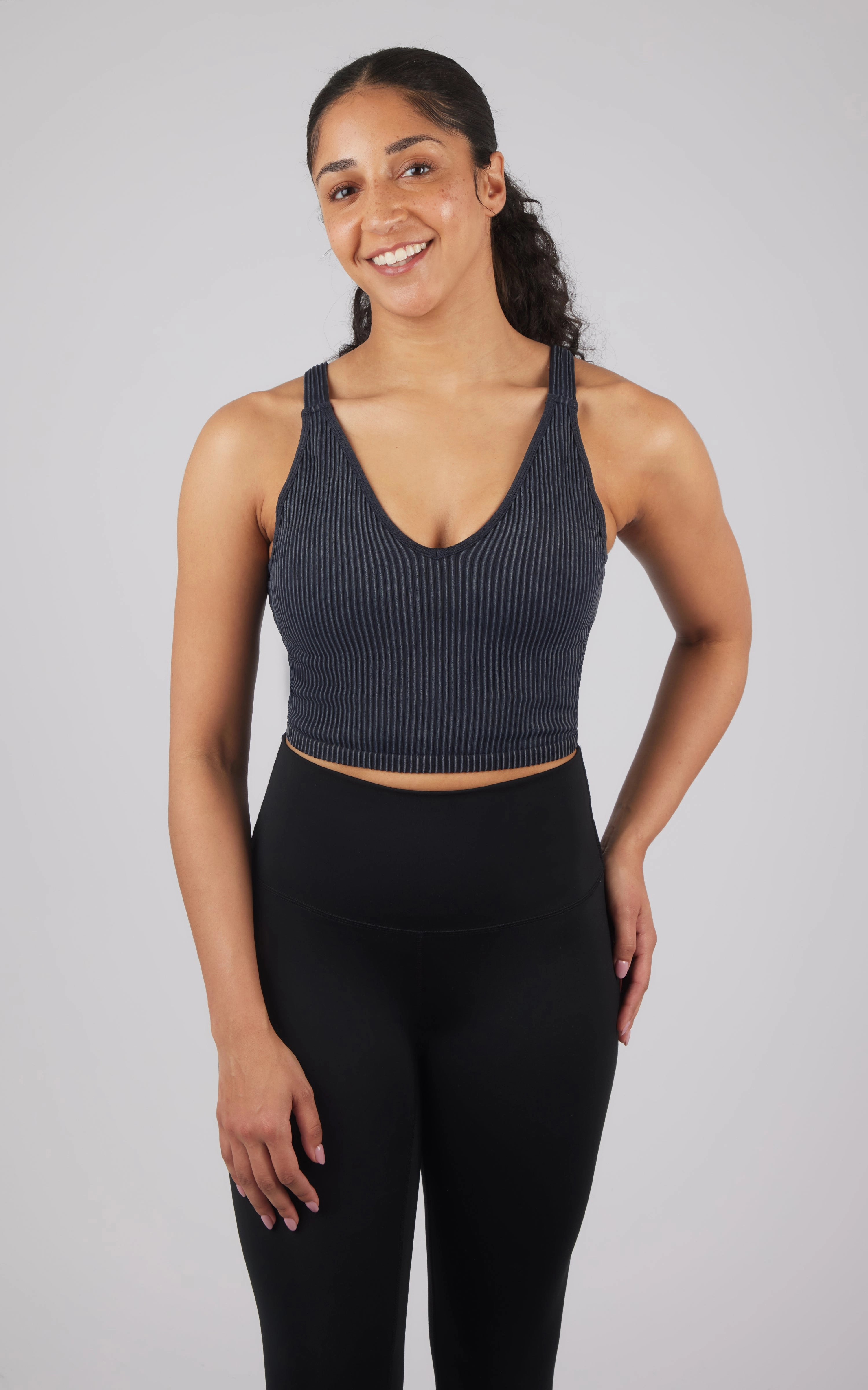 2 PK Stone Wash V-Neck Tank