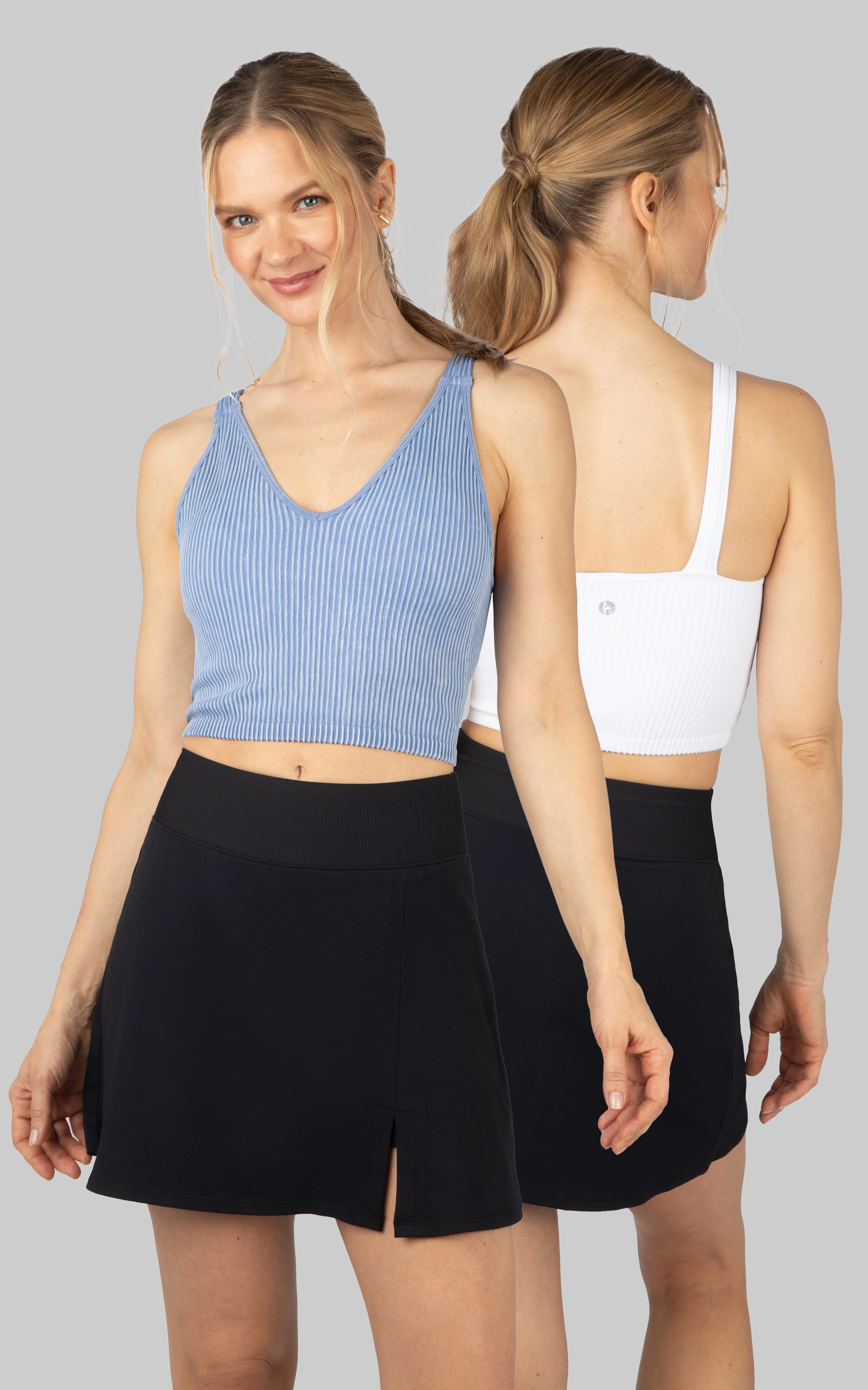 2 PK Stone Wash V-Neck Tank