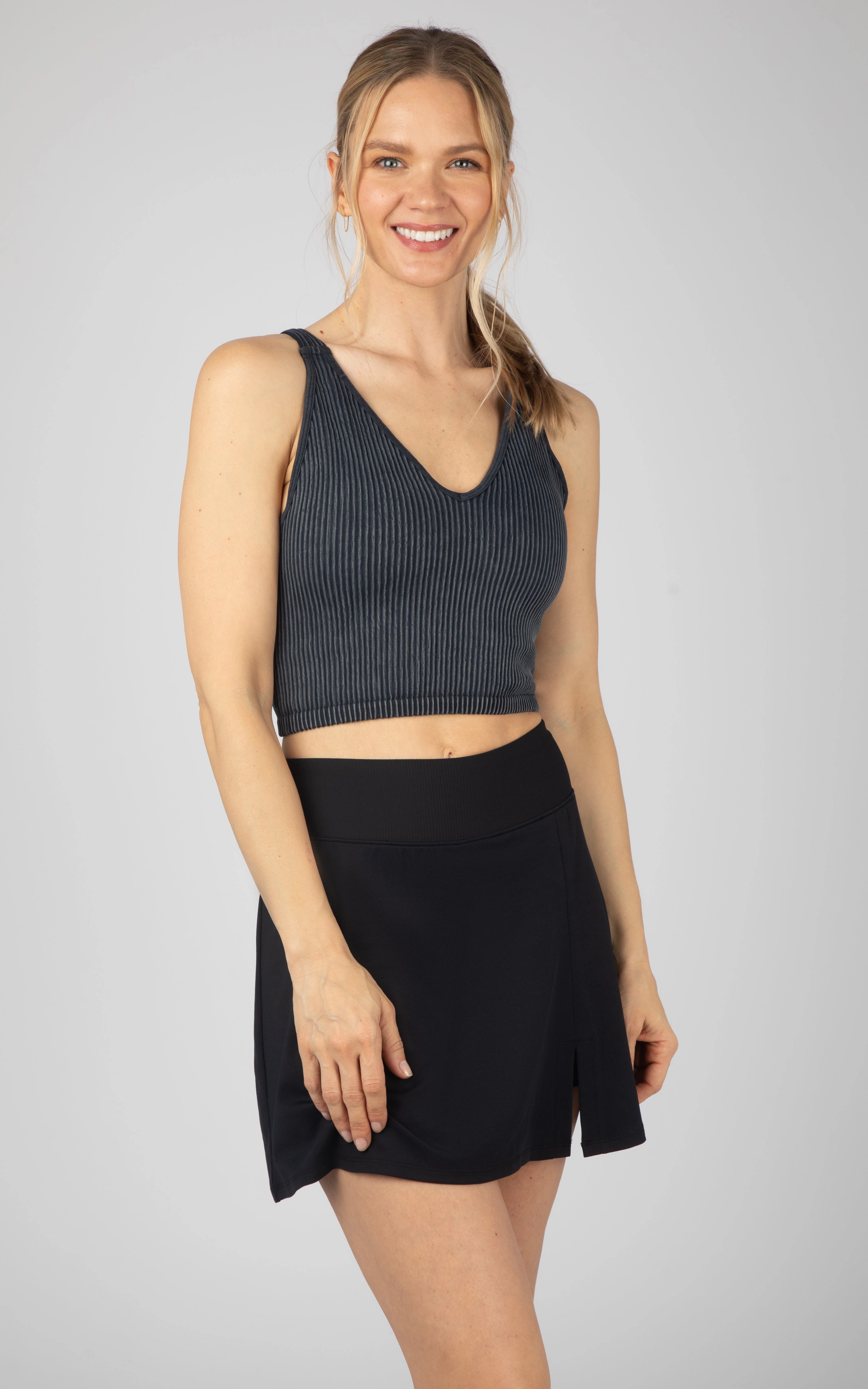2 PK Stone Wash V-Neck Tank