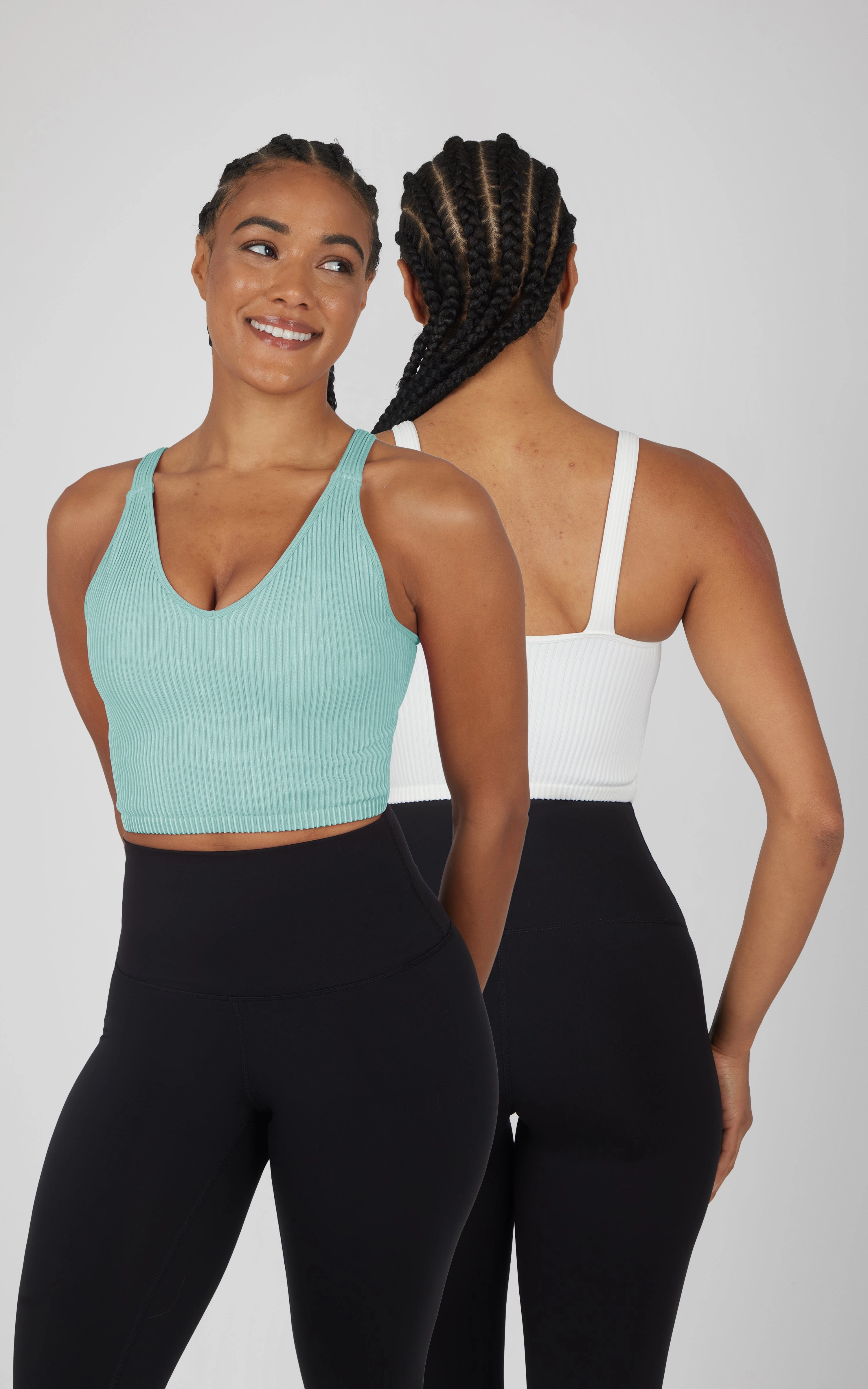 2 PK Stone Wash V-Neck Tank