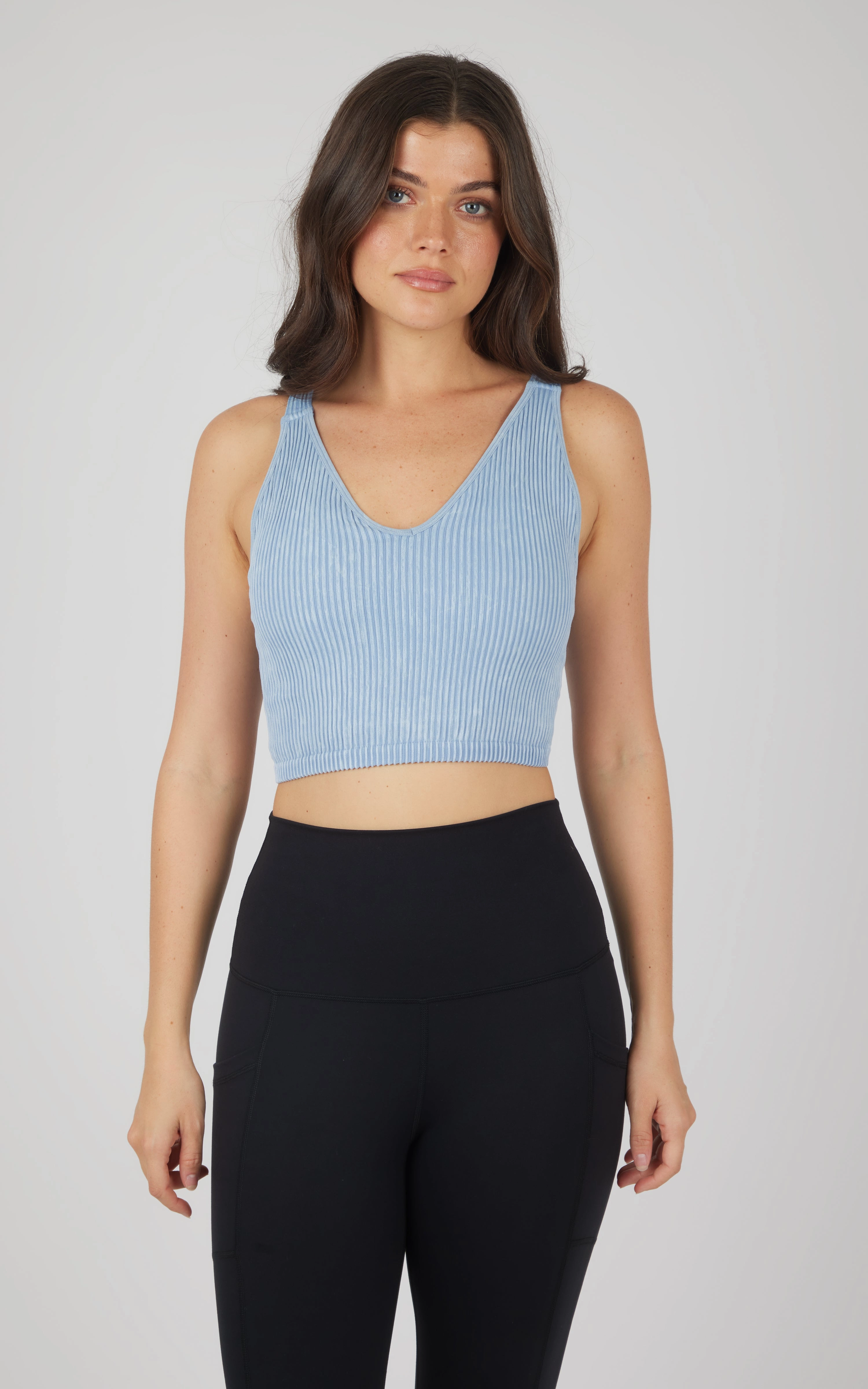 2 PK Stone Wash V-Neck Tank