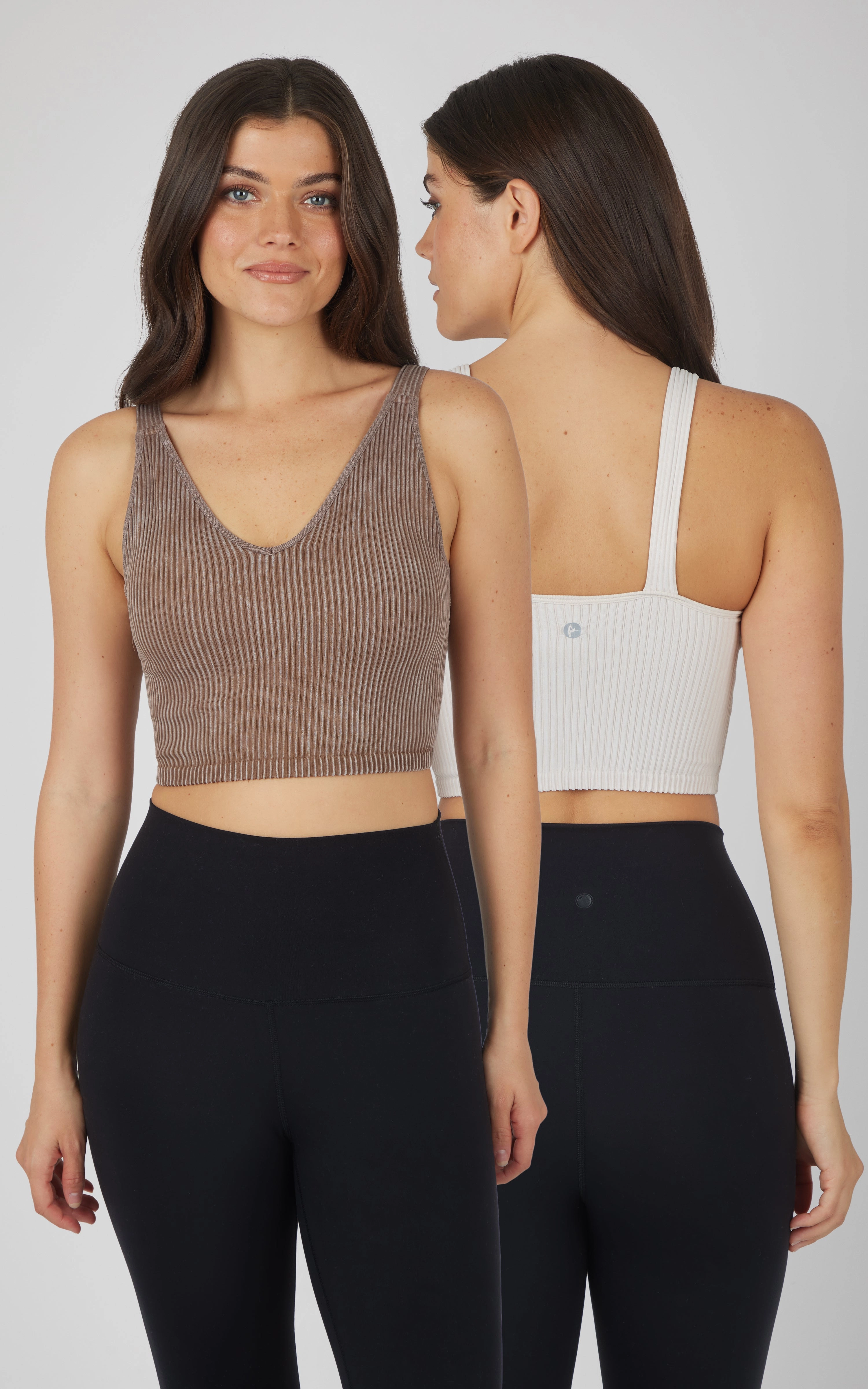 2 PK Stone Wash V-Neck Tank