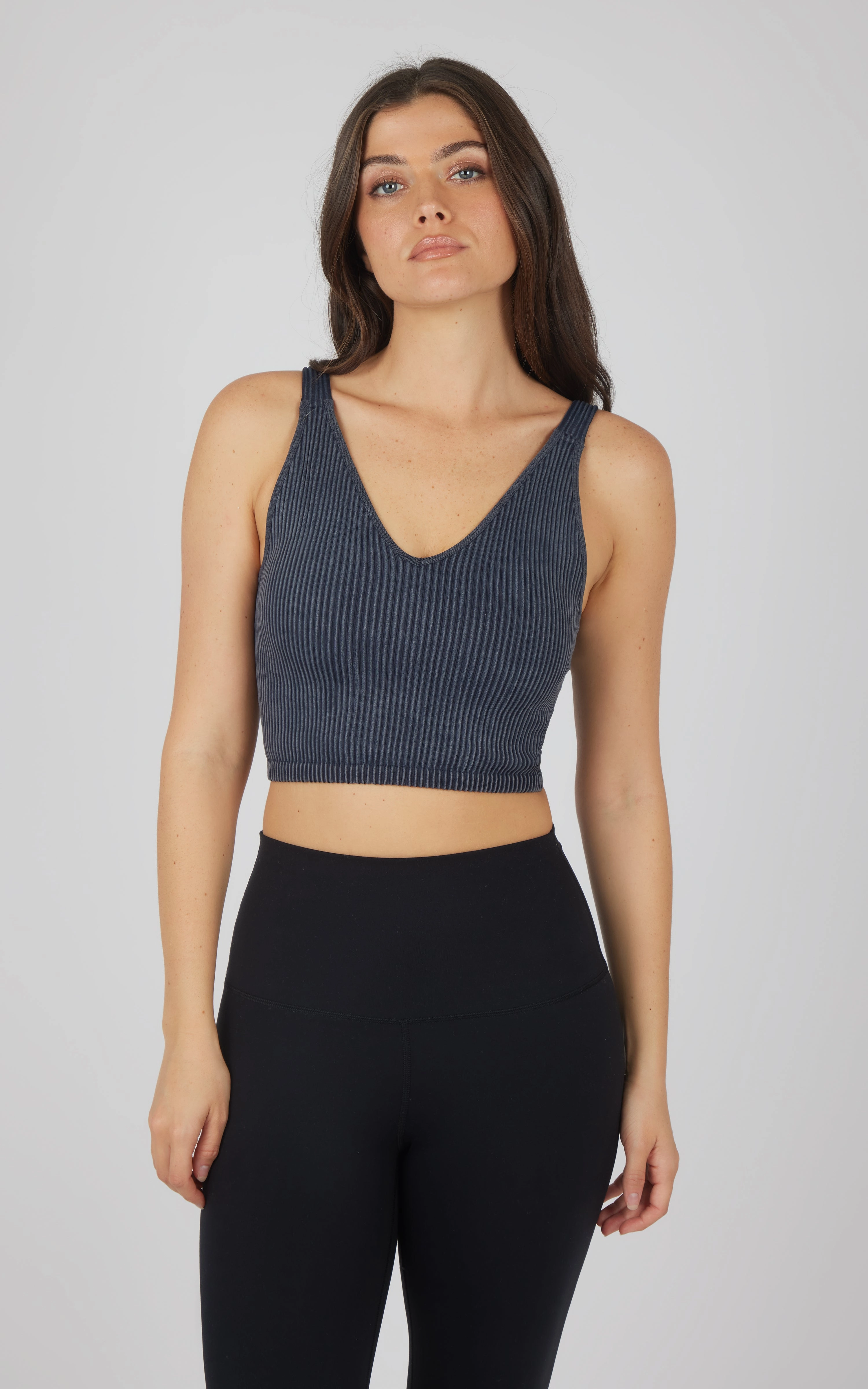 2 PK Stone Wash V-Neck Tank
