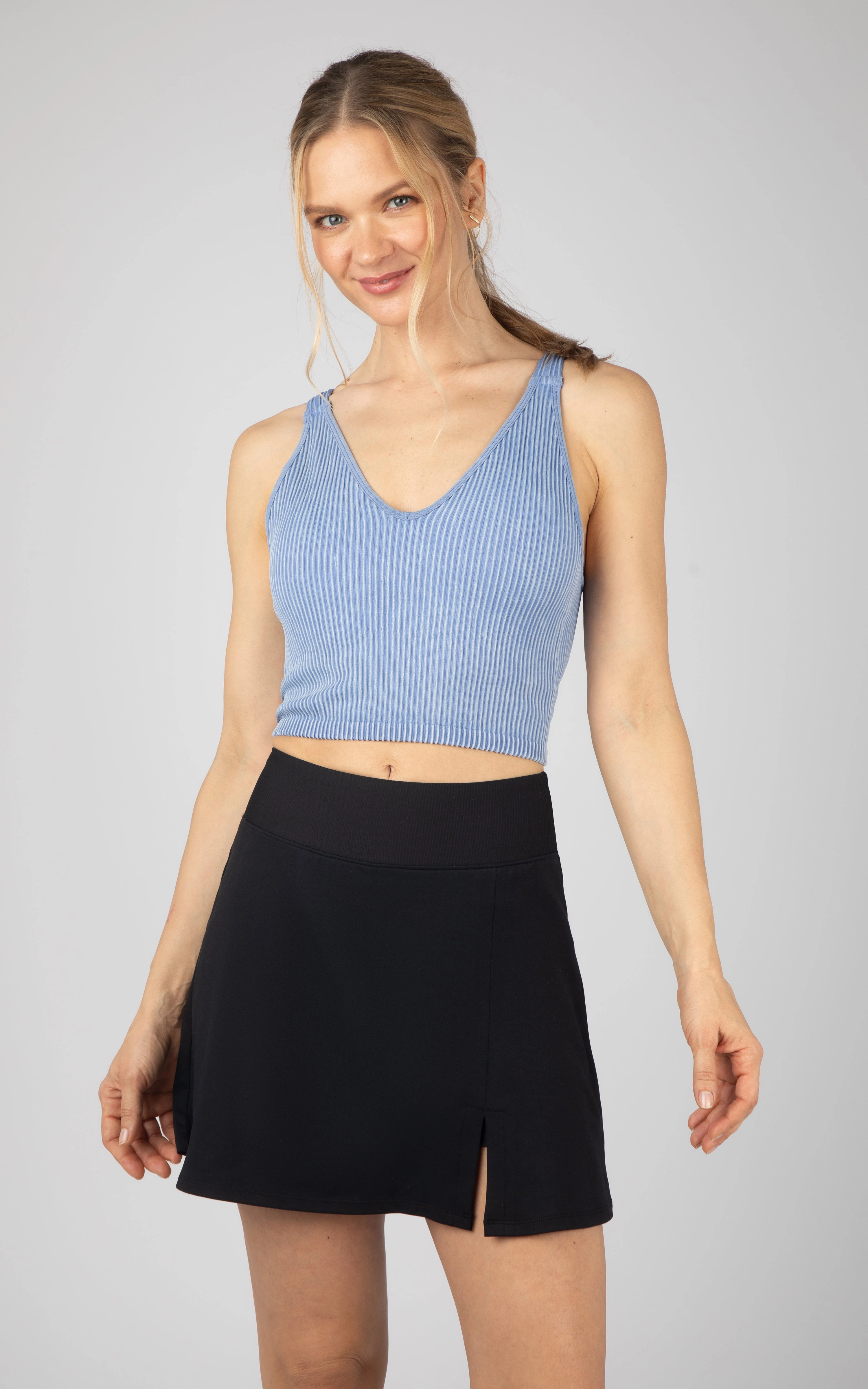 2 PK Stone Wash V-Neck Tank