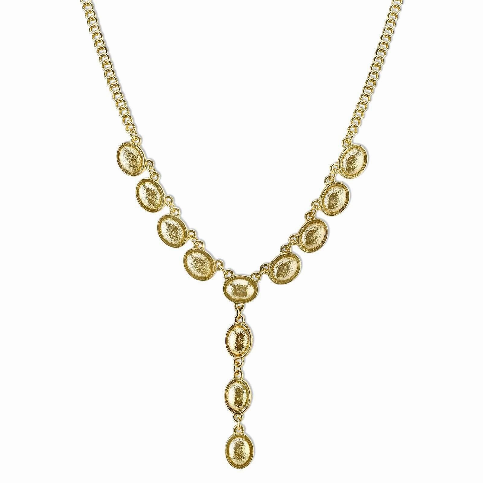 2028 Jewelry Genevieve Gold Oval Link Y-Necklace 16"   3" Extender