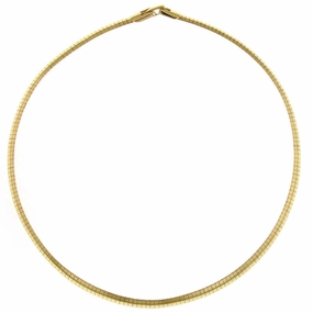 2028 Jewelry Gold Coil Omega Necklace 16"