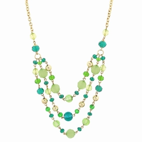 2028 Jewelry Lux Cut Crystal Beaded 3-Strand Necklace 16"   3" Extender