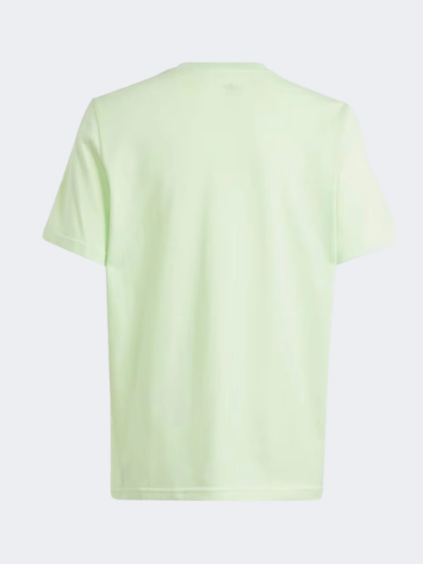 Adidas Summer All Over Printed Girls Originals T-Shirt Semi Green Spark
