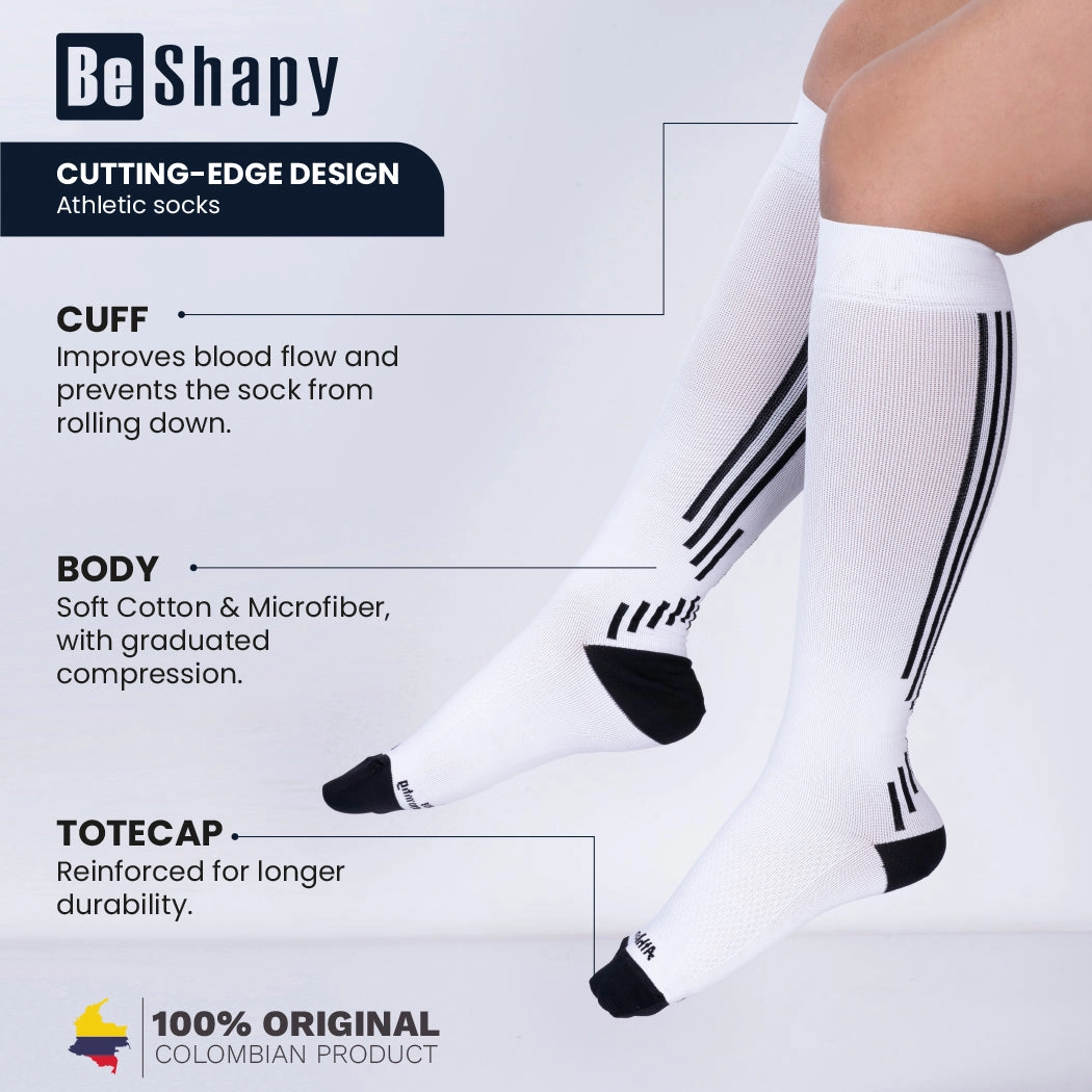 Be Shapy | Sports Calf Compression Sleeve Socks | Medias de Compresión