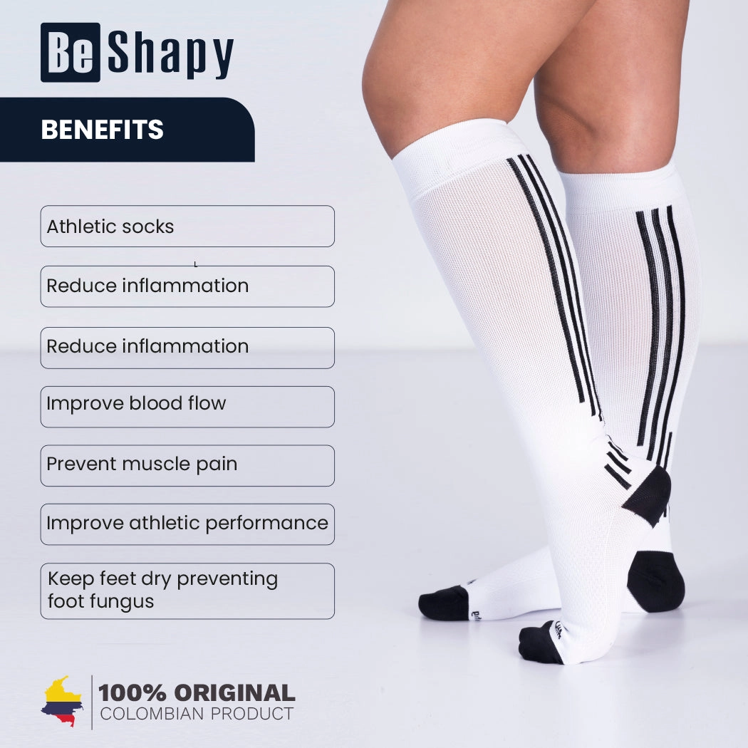 Be Shapy | Sports Calf Compression Sleeve Socks | Medias de Compresión