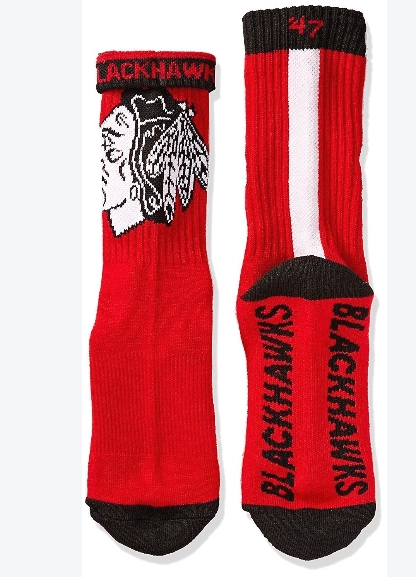 Chicago Blackhawks Men's Bolt Sport Casual Dress Crew Socks