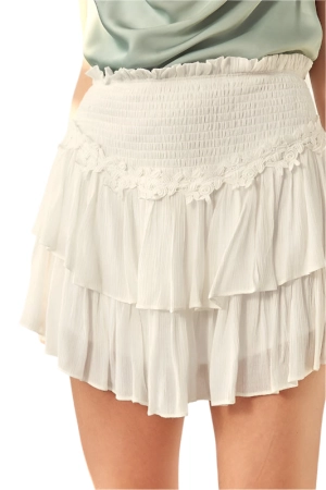 Flower Trim Around Waist Skort