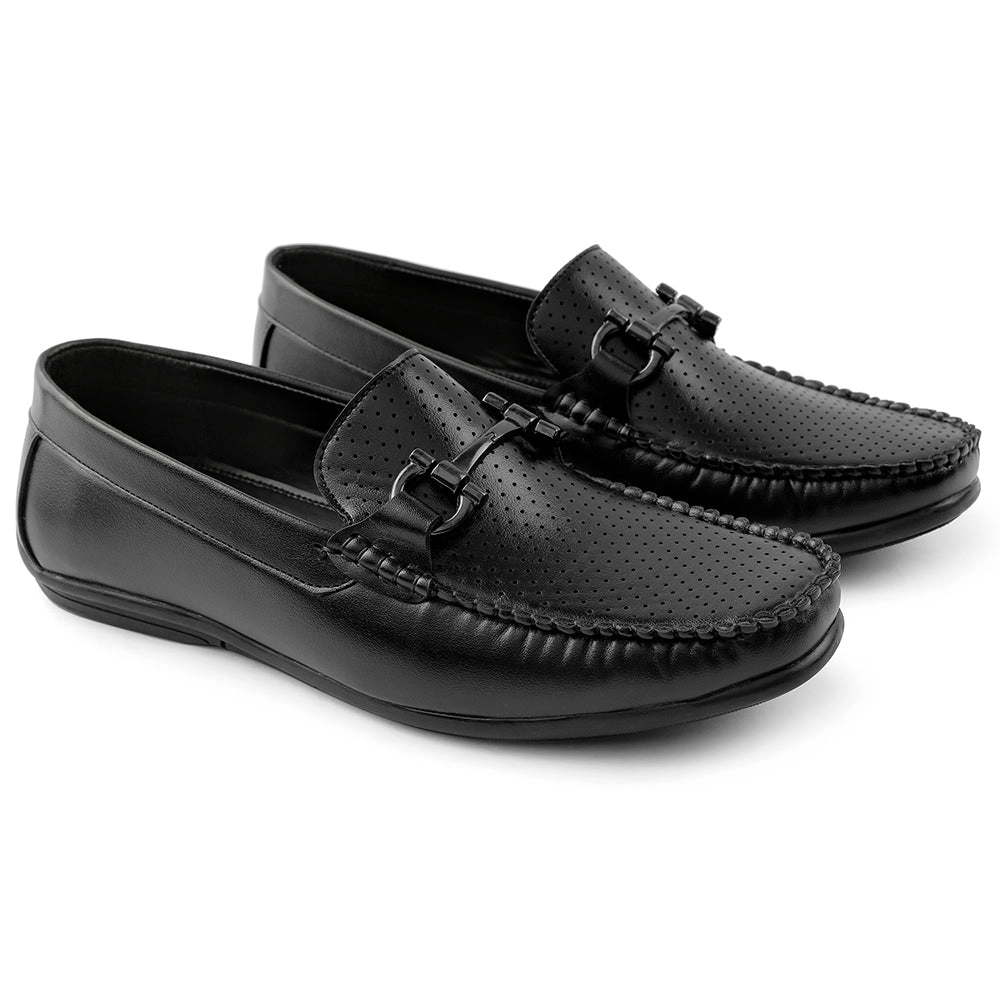 Fortune Black Casual Loafers For Men HML-10E By Liberty