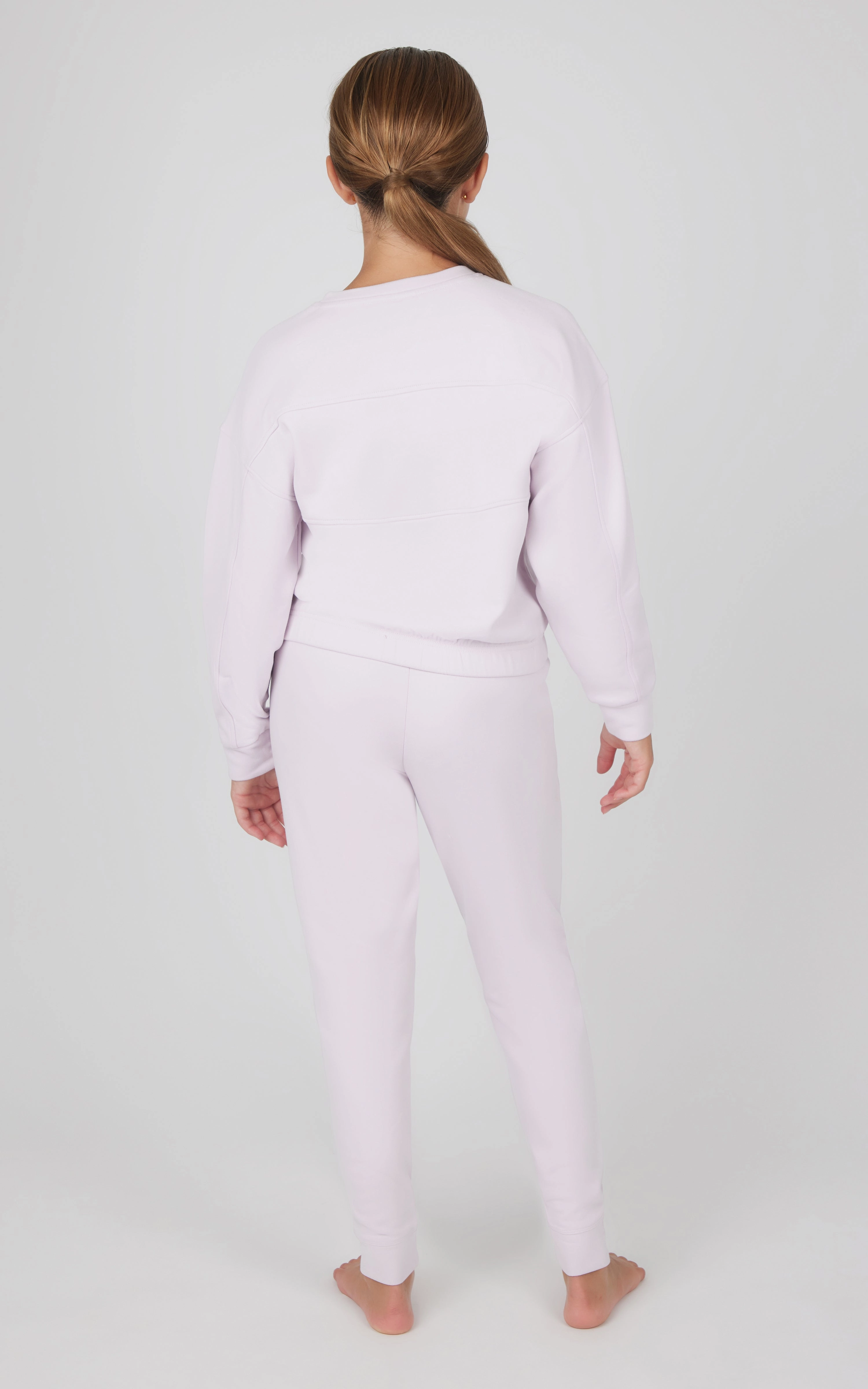 Girls 2 PC Melange Long Sleeve Top and Jogger Set