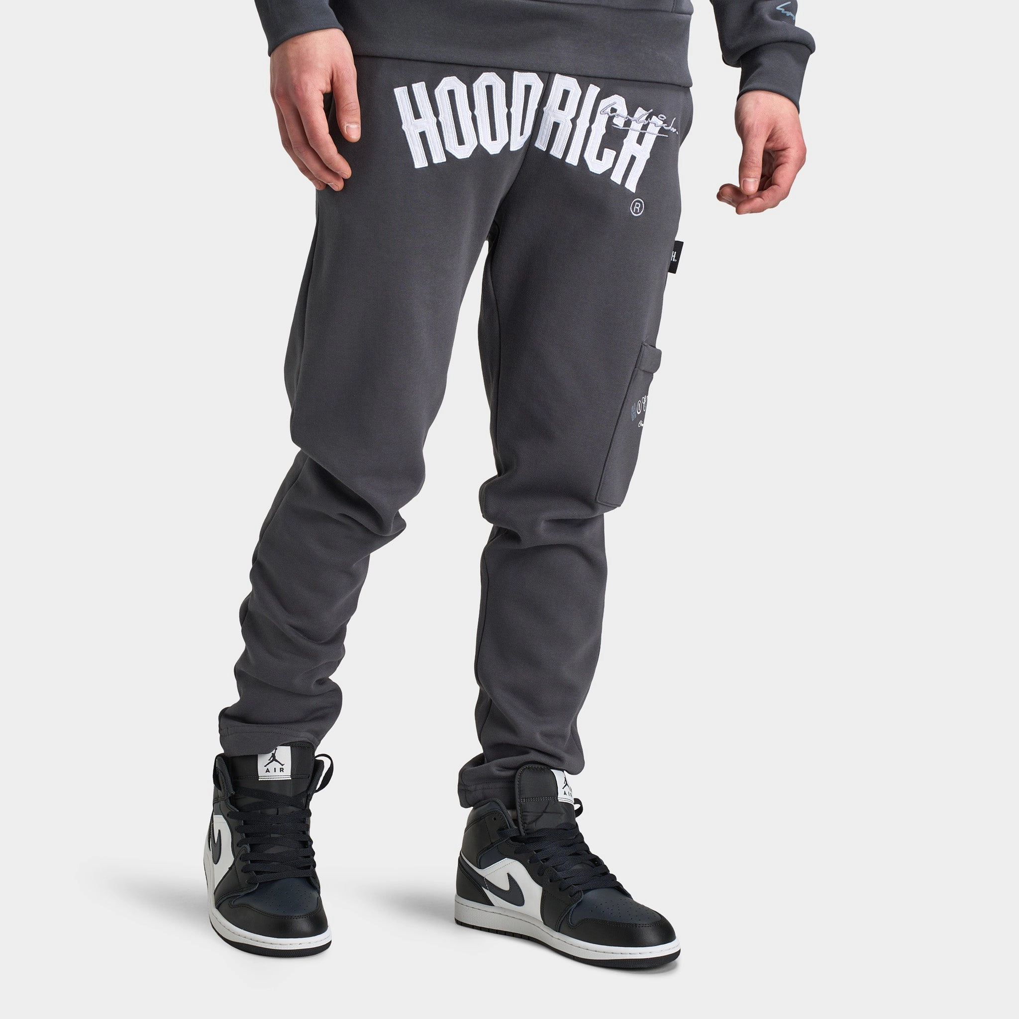 Hoodrich Heat V3 Open Hem Joggers Asphalt / White - Monument