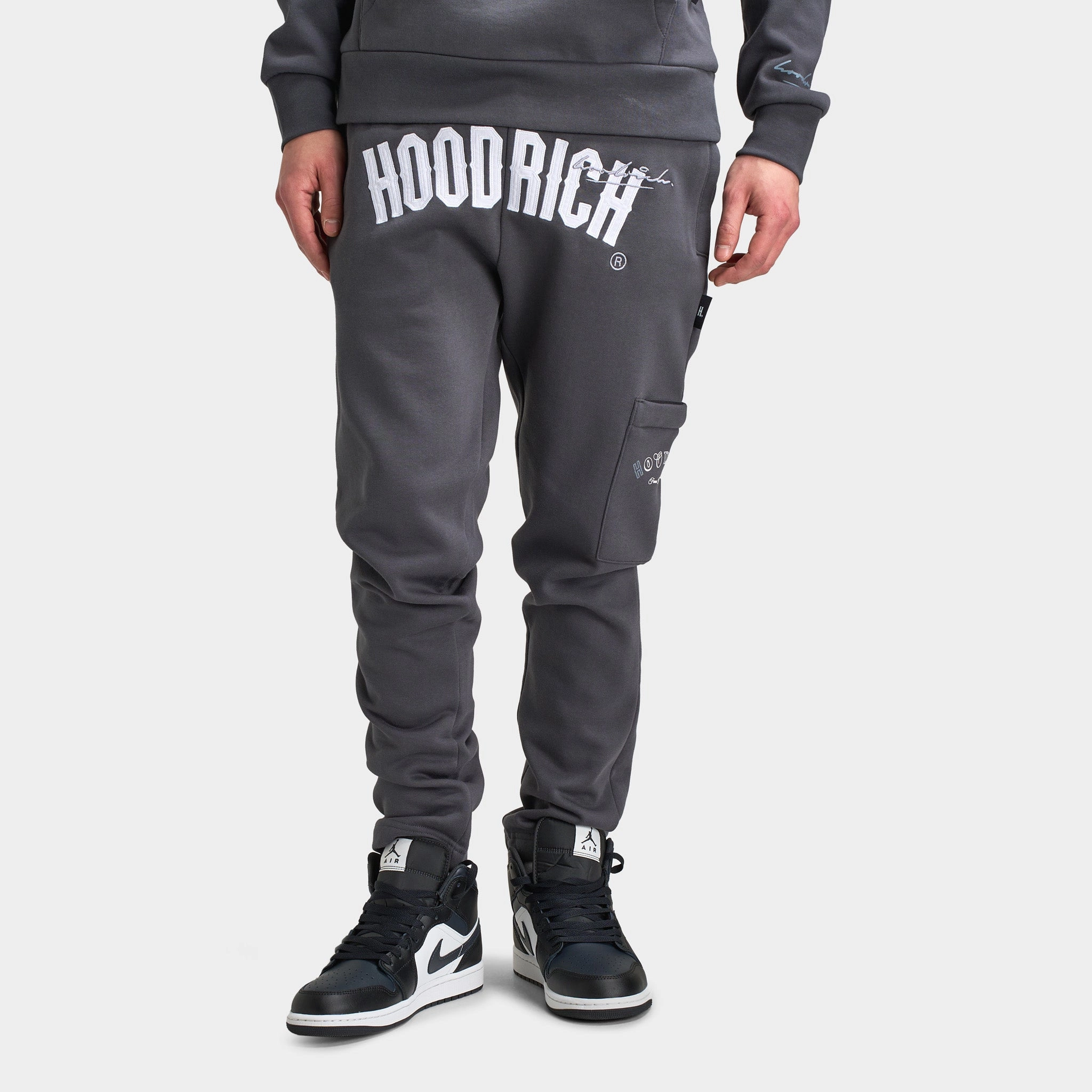 Hoodrich Heat V3 Open Hem Joggers Asphalt / White - Monument