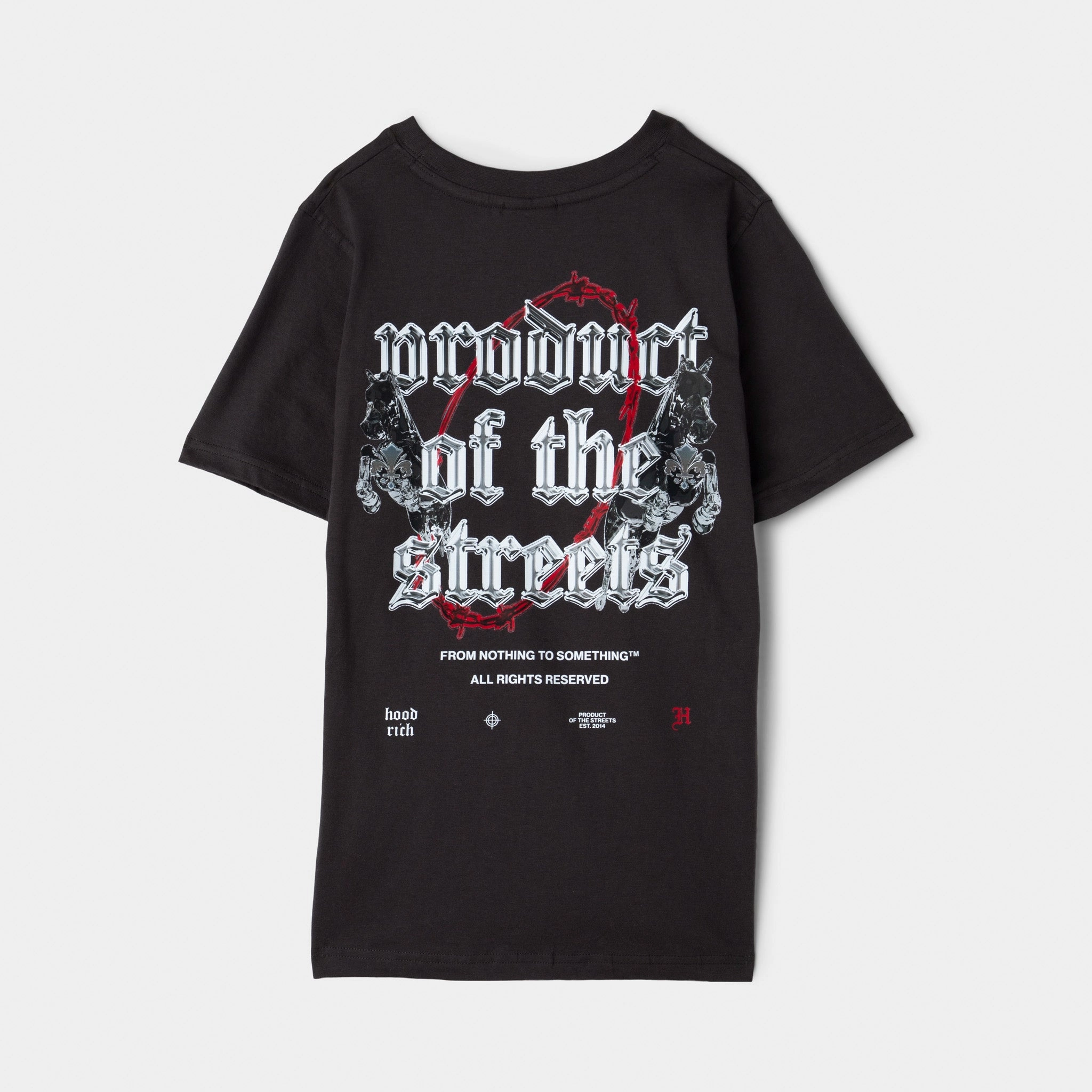 Hoodrich Juniors' Shadow Graphic Tee Asphalt / White - Lychee