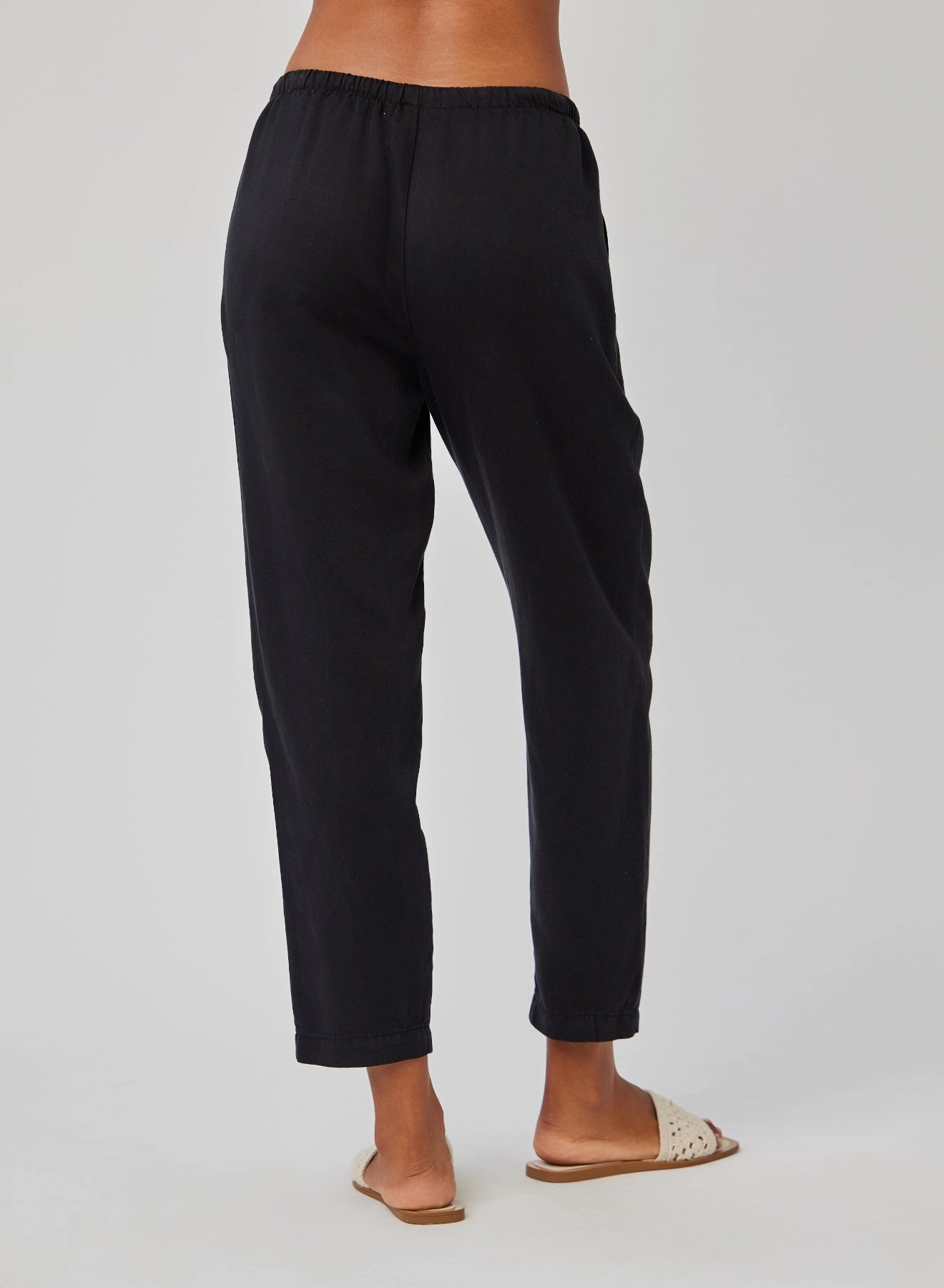 Lina Pleated Drawstring Trouser - Black