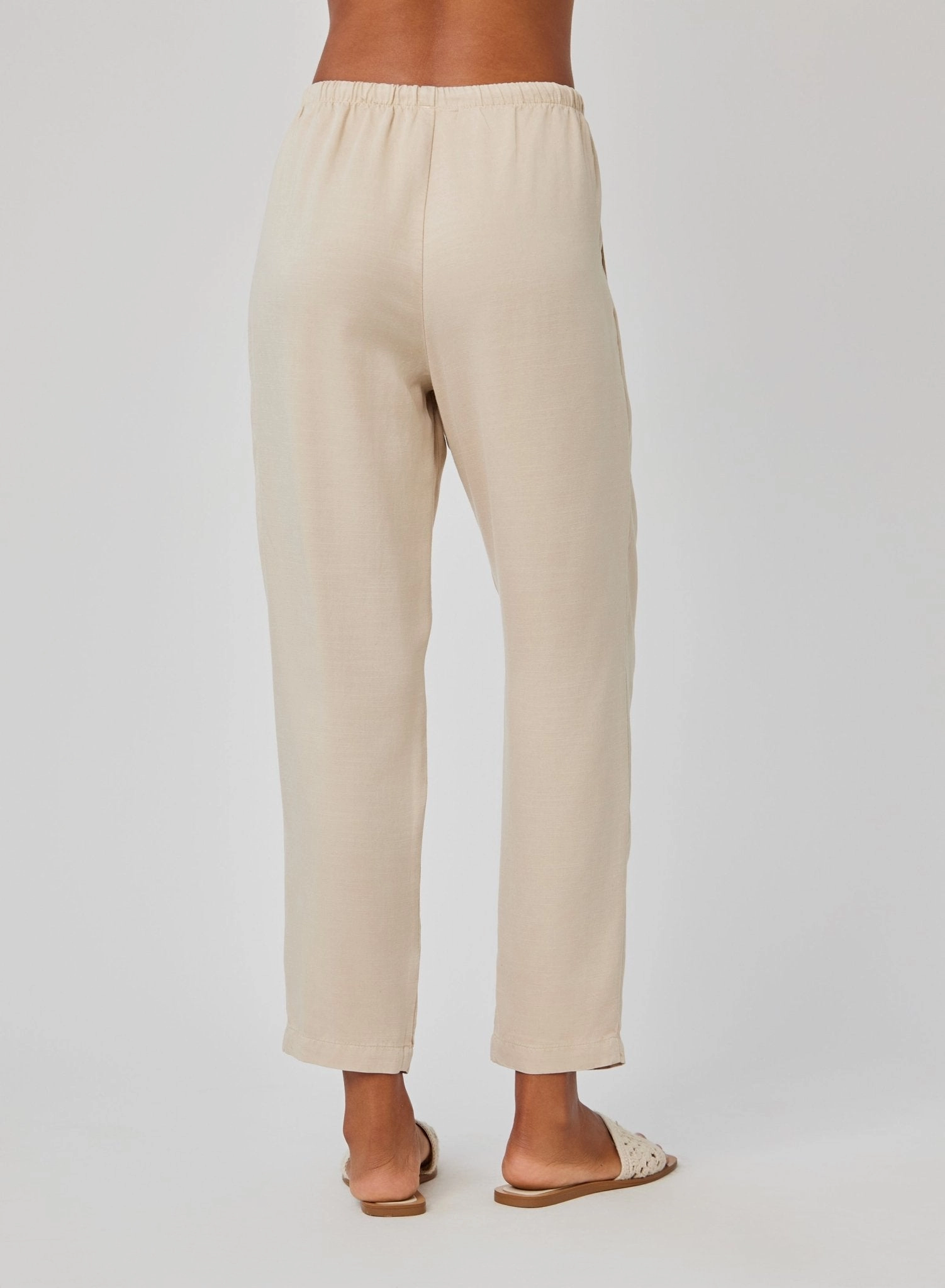 Lina Pleated Drawstring Trouser - Khaki Shell