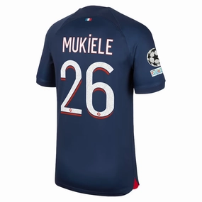Nike Paris Saint-Germain Nordi Mukiele Home Jersey w/ Champions League Patches 23/24 (Midnight Navy)