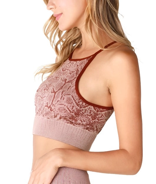 NikiBiki Snakeskin High Neck Top NS7903