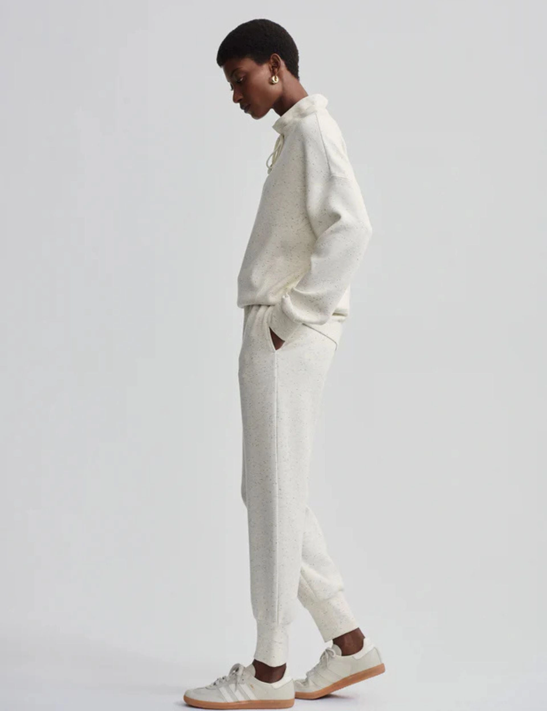 Oakdale Sweat - Ivory Marl Fleck