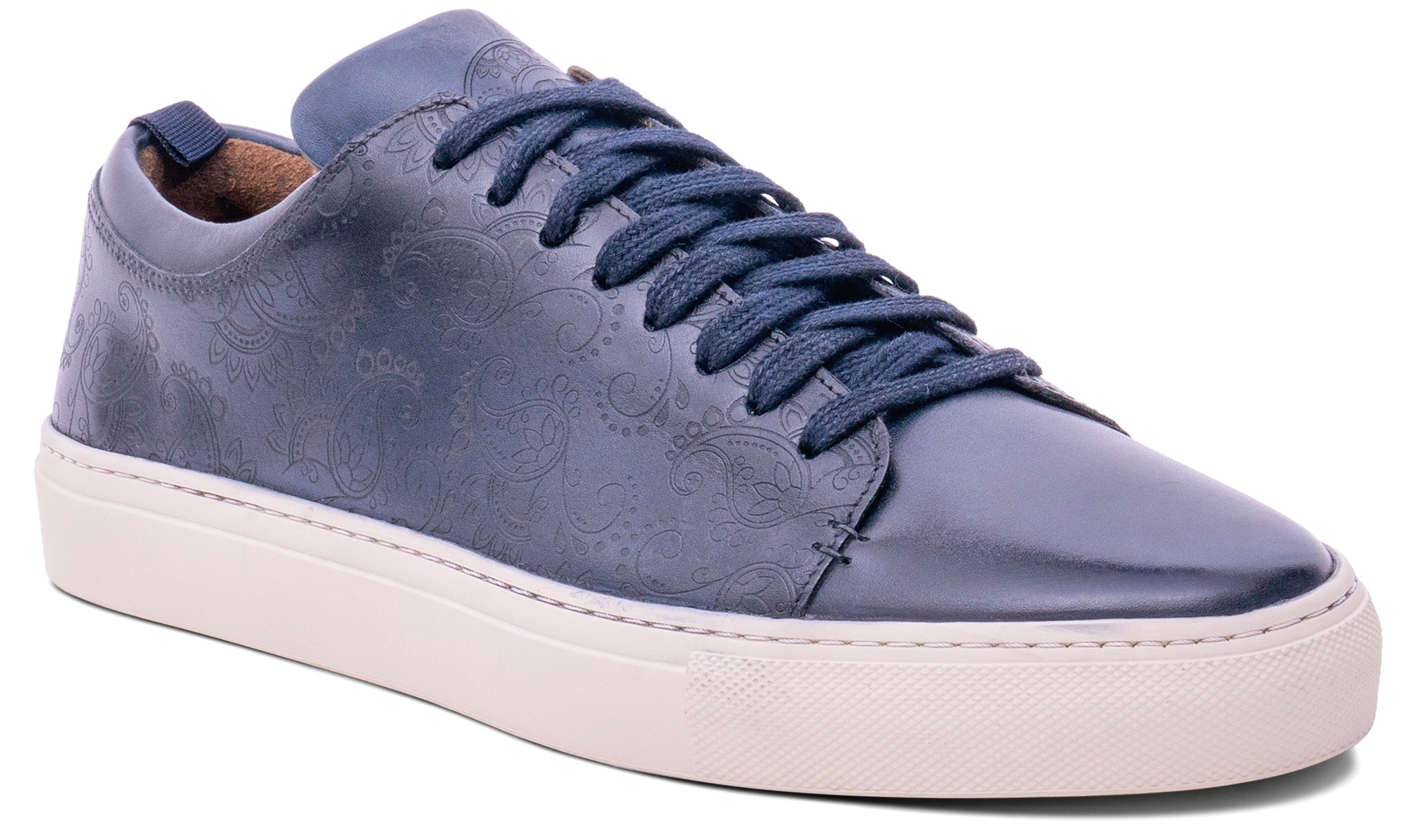 Paisely - Navy Hand Painted