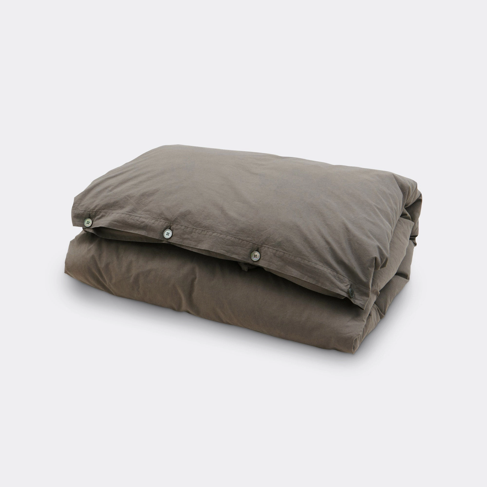 Percale Duvet Cover - Dark Taupe