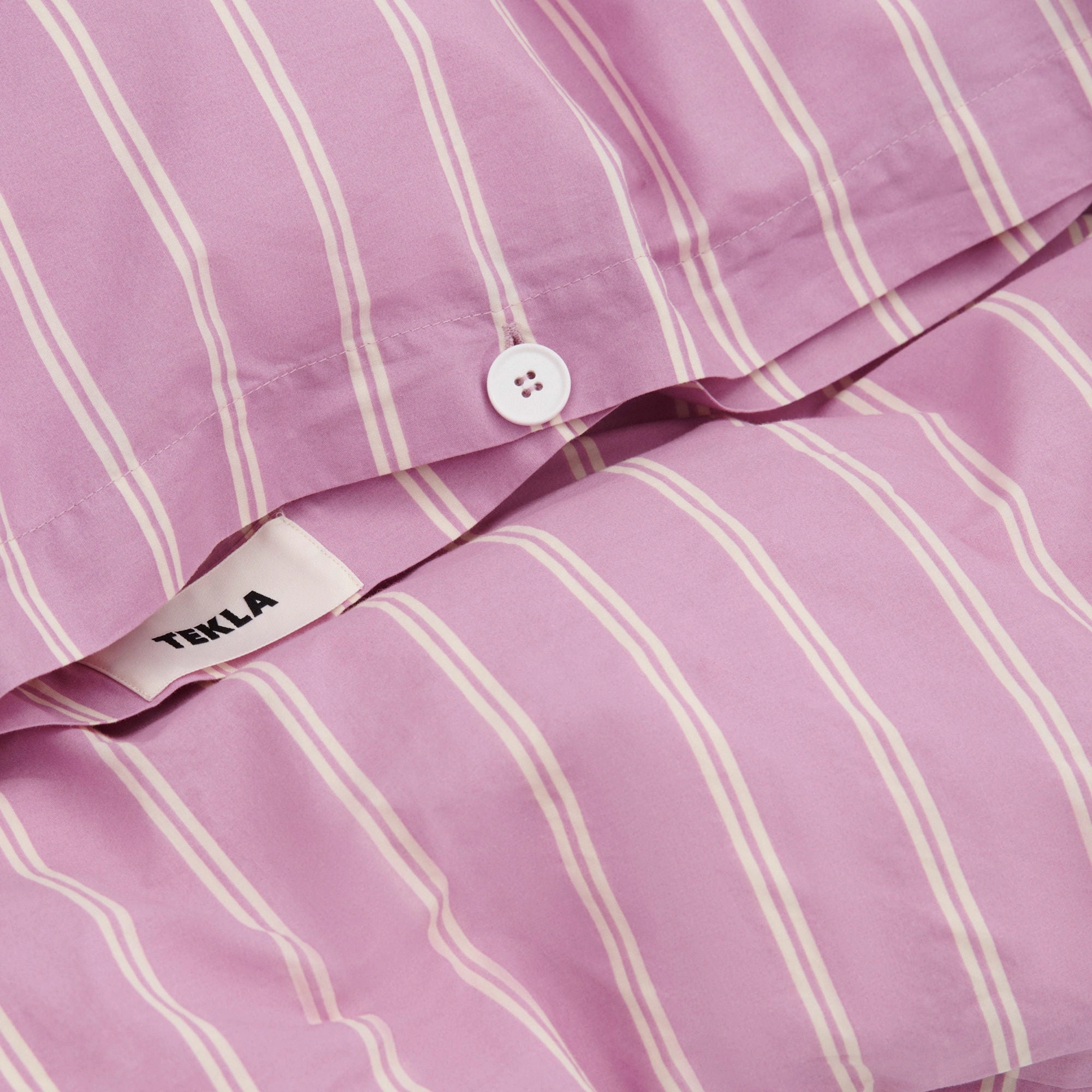 Percale Duvet Cover - Mallow Pink Stripes