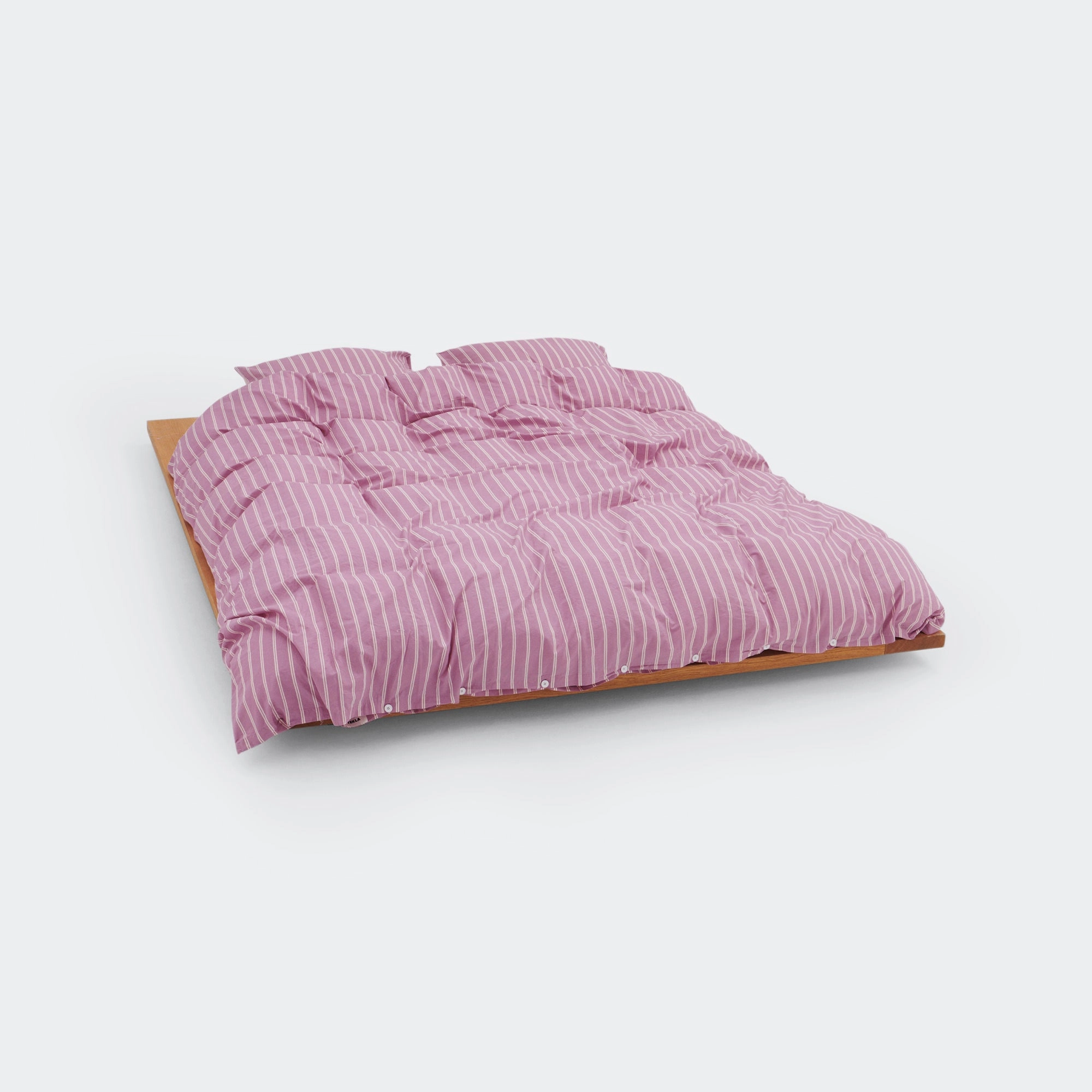 Percale Duvet Cover - Mallow Pink Stripes