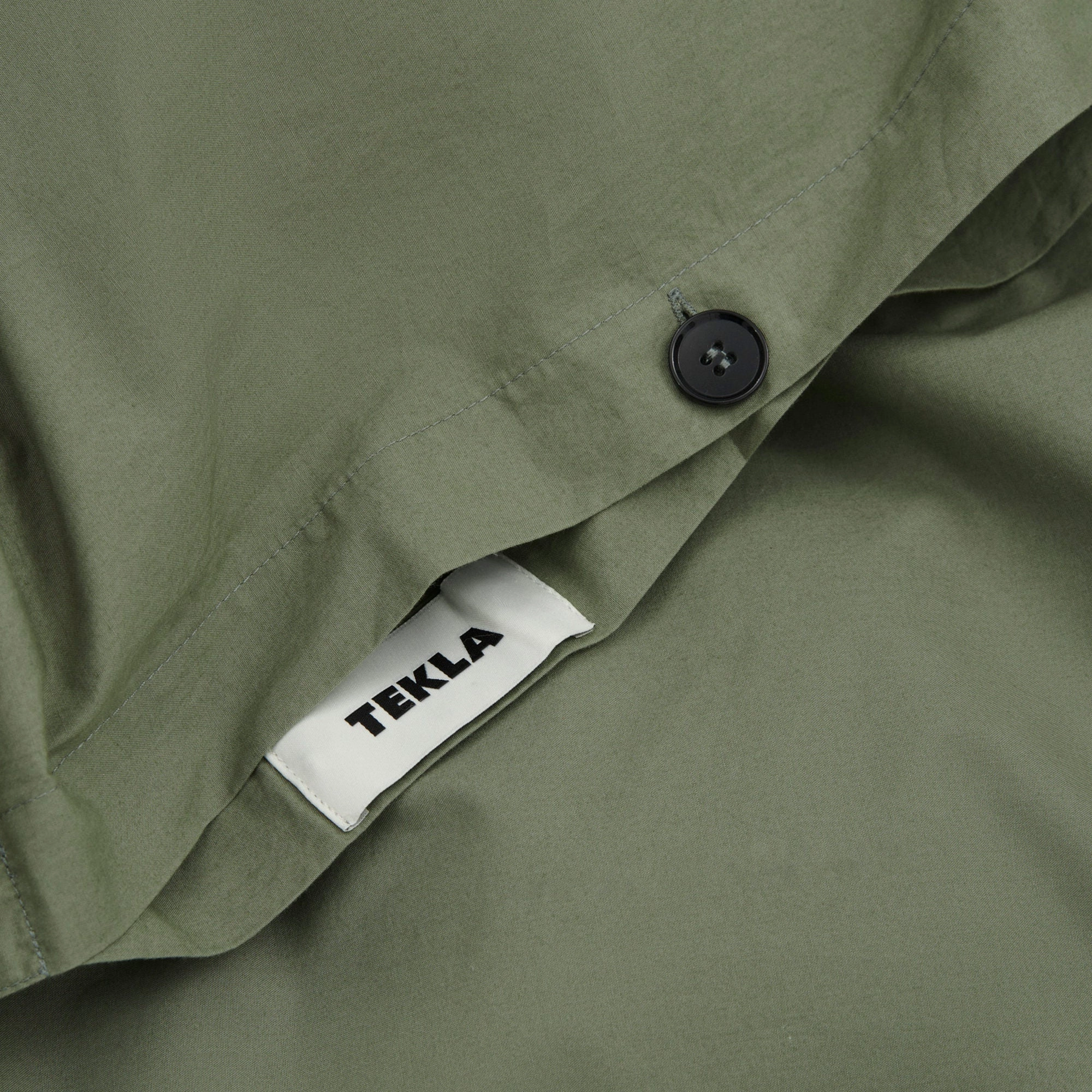 Percale Duvet Cover - Olive Green
