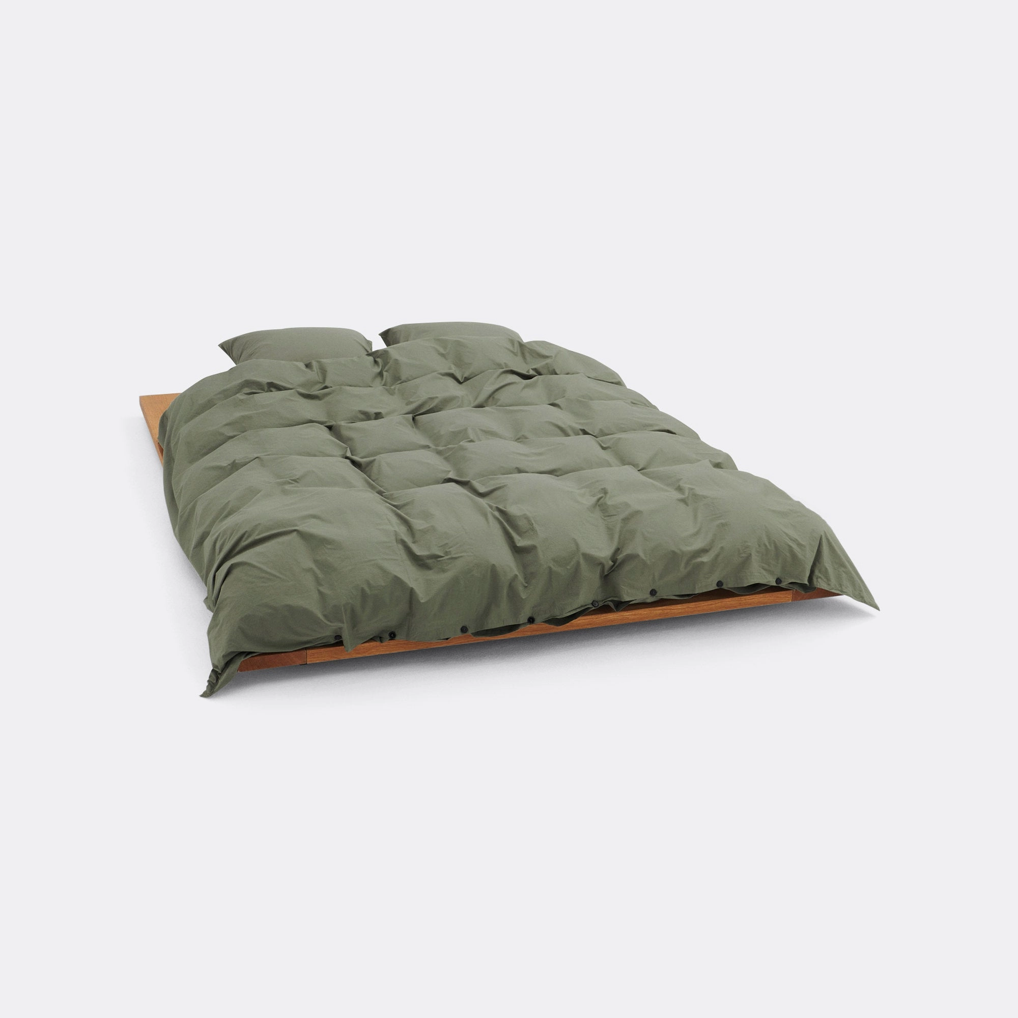 Percale Duvet Cover - Olive Green