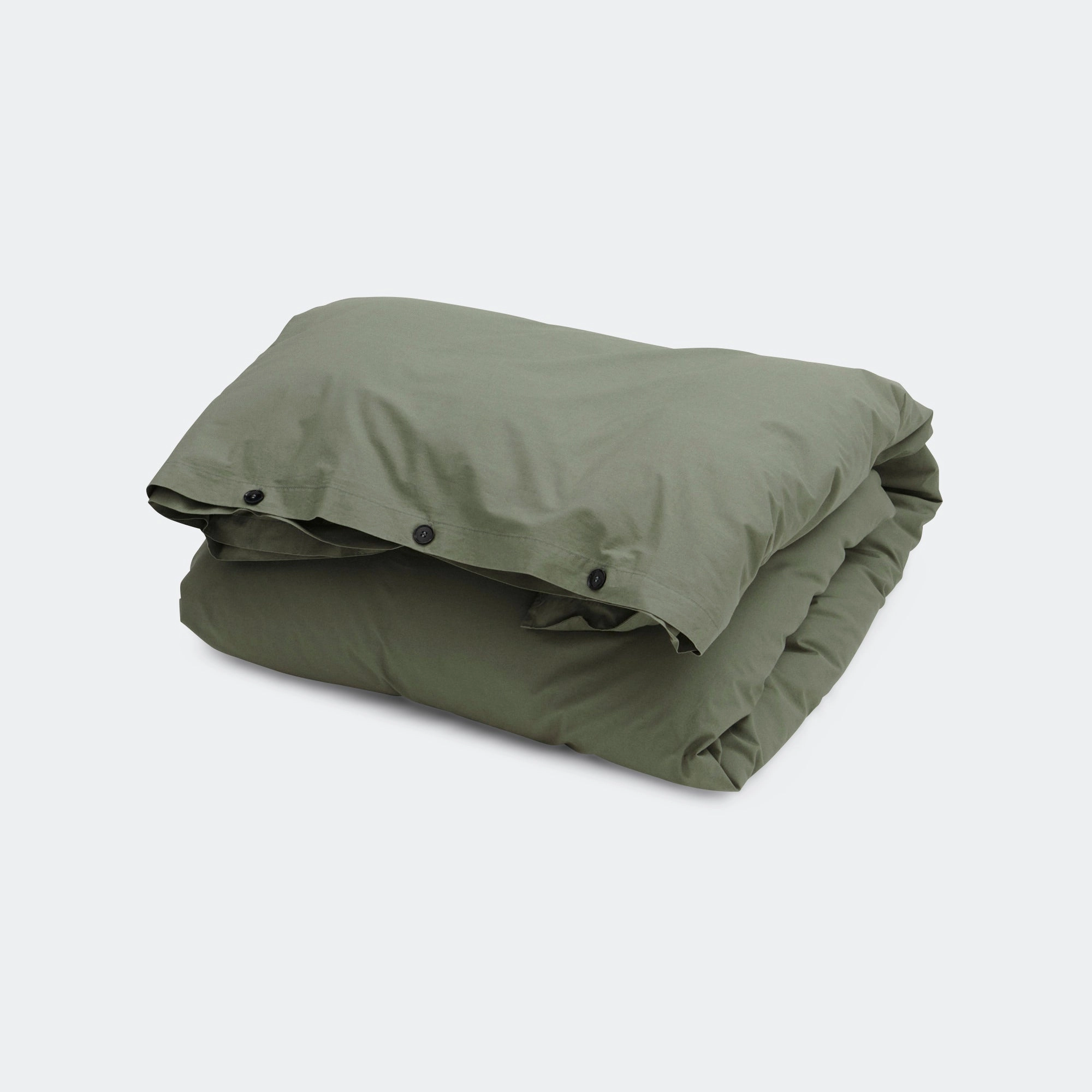 Percale Duvet Cover - Olive Green