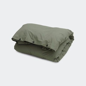 Percale Duvet Cover - Olive Green
