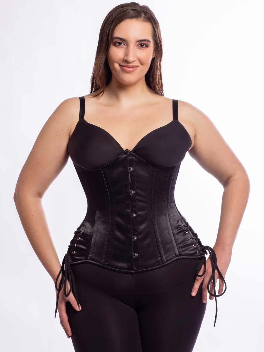 Satin Hourglass Curve Longline Underbust Corset with Hip Ties : CS-426