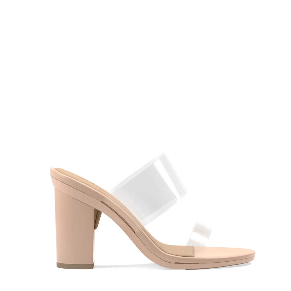 The Slide - Clear/Sand    Block Heel Kit 4 Sand