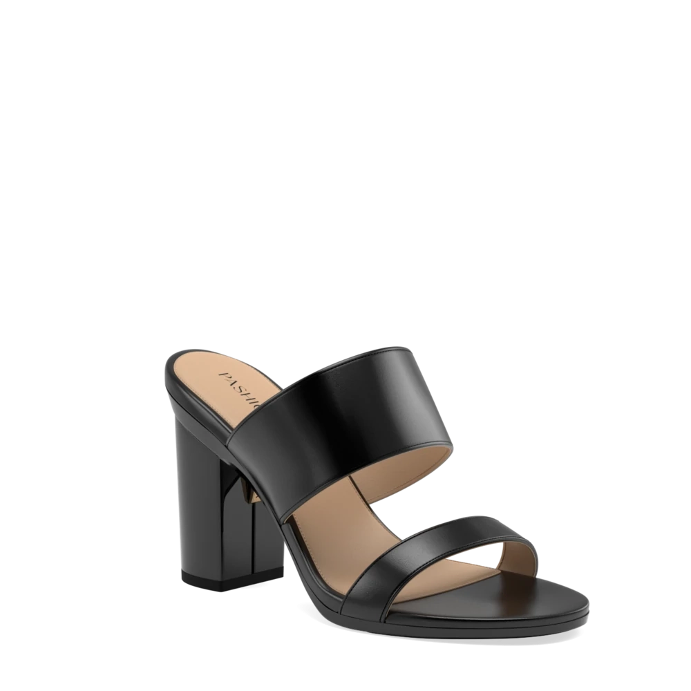 The Slide - Coal   Block Heel Kit 4 Coal