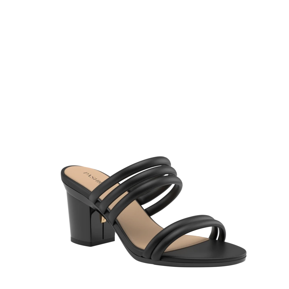 The Slide - Coal Vegan Leather Rope 3 Block - FINAL SALE