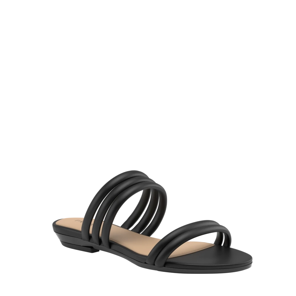 The Slide - Coal Vegan Leather Rope Flat - FINAL SALE