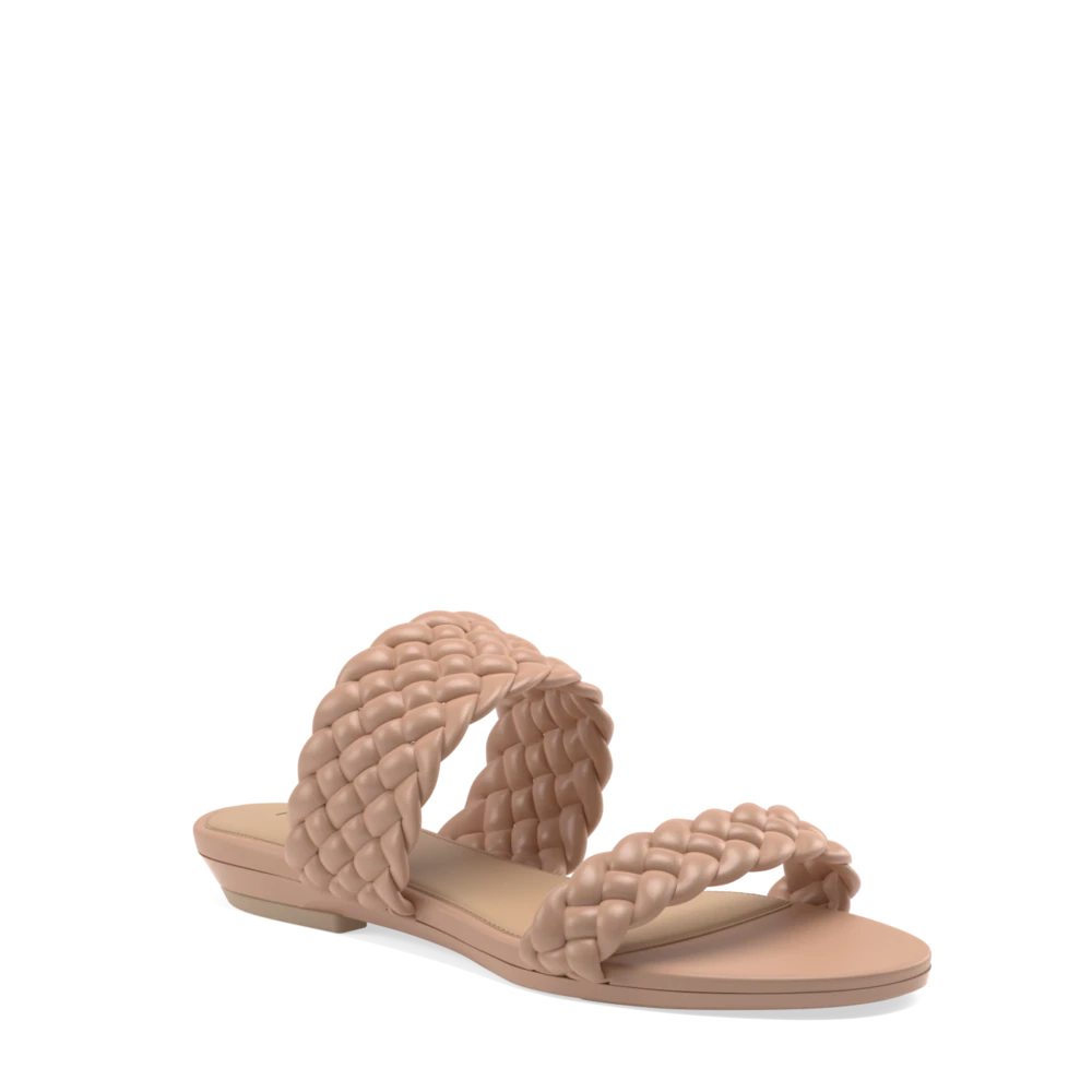 The Slide - Latte Braid   Block Heel Kit 3 Latte - FINAL SALE