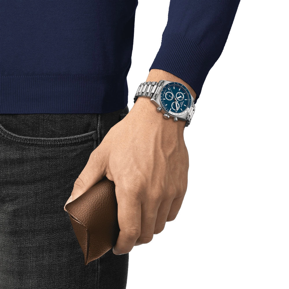 Tissot PR516 Chronograph 40mm Blue Dial Quartz Gents Watch T1494171104100