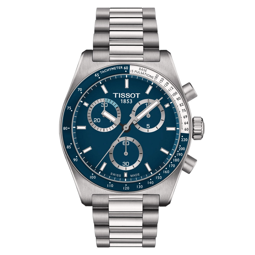 Tissot PR516 Chronograph 40mm Blue Dial Quartz Gents Watch T1494171104100