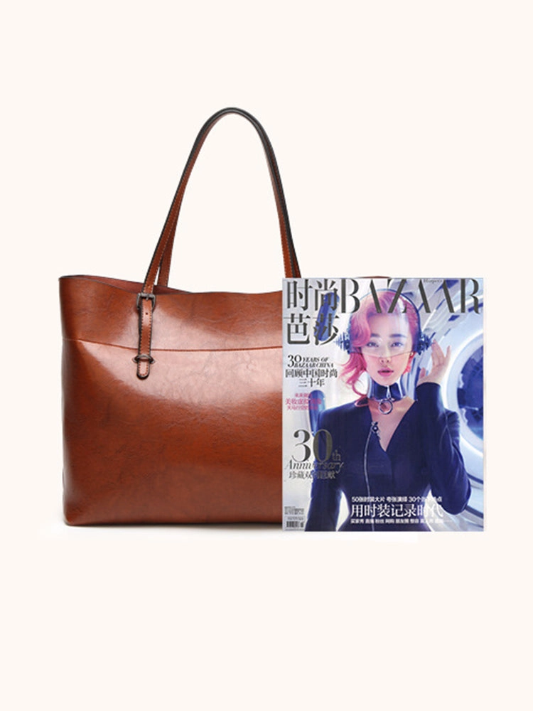 Vintage PU Leather Tote Bag Handbag Shopper Purse Office Laptop Bag