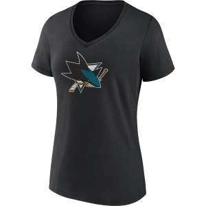 Women's Sharks Team Logo Short Sleeve V-Neck