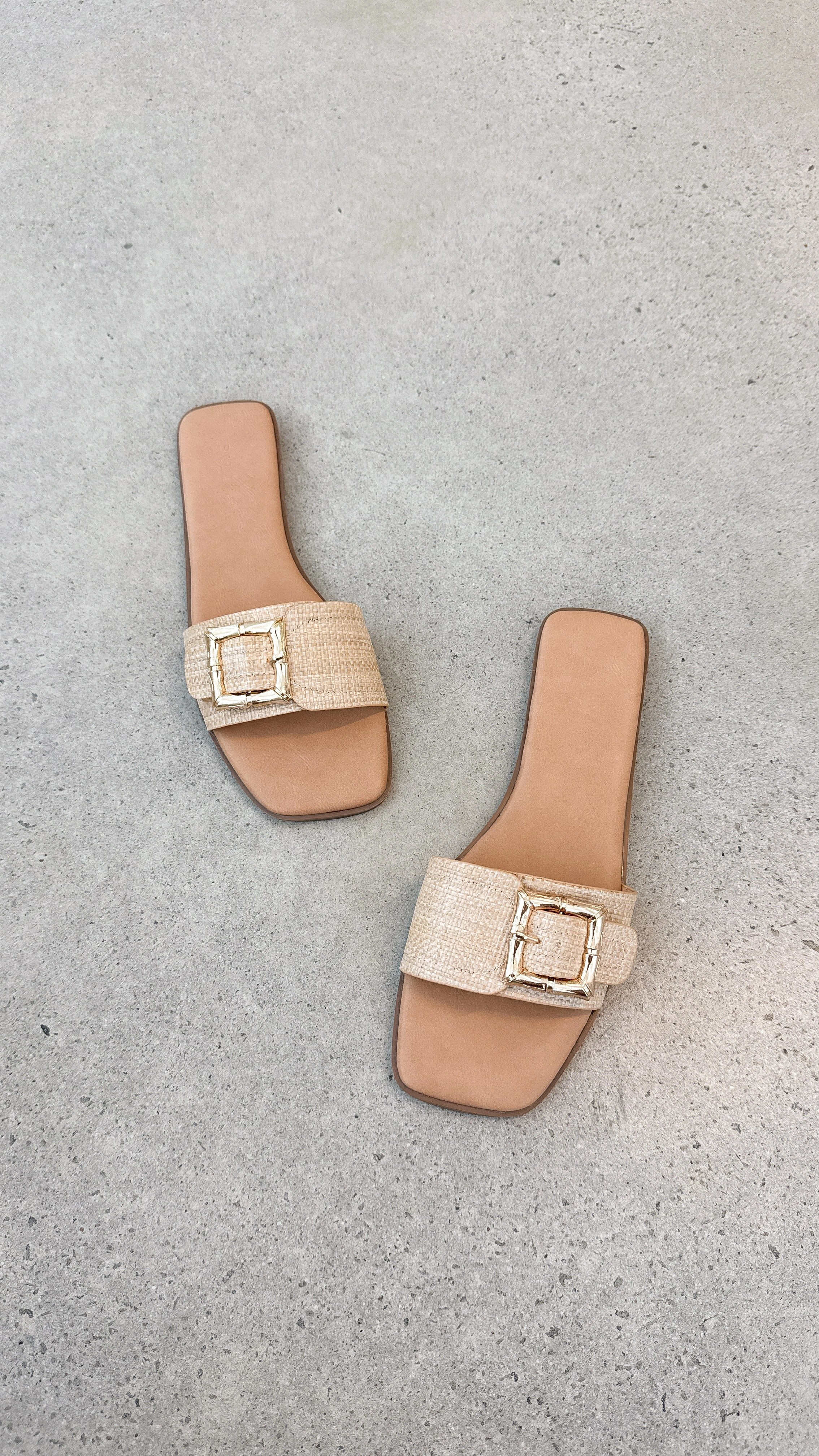 Xabi Slides - Natural Raffia