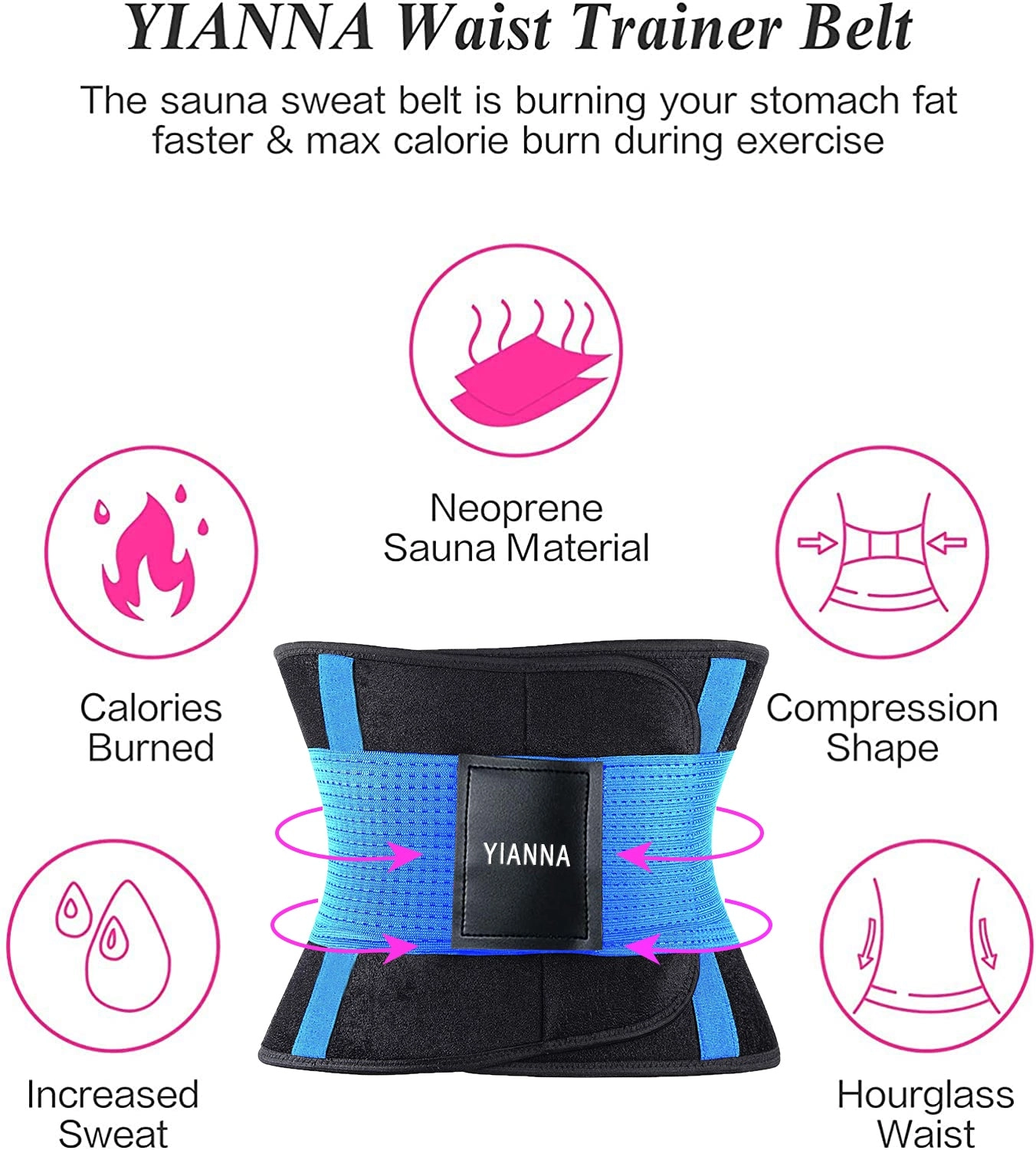 YIANNA Waist Trainer Belt Waist Cincher Trimmer