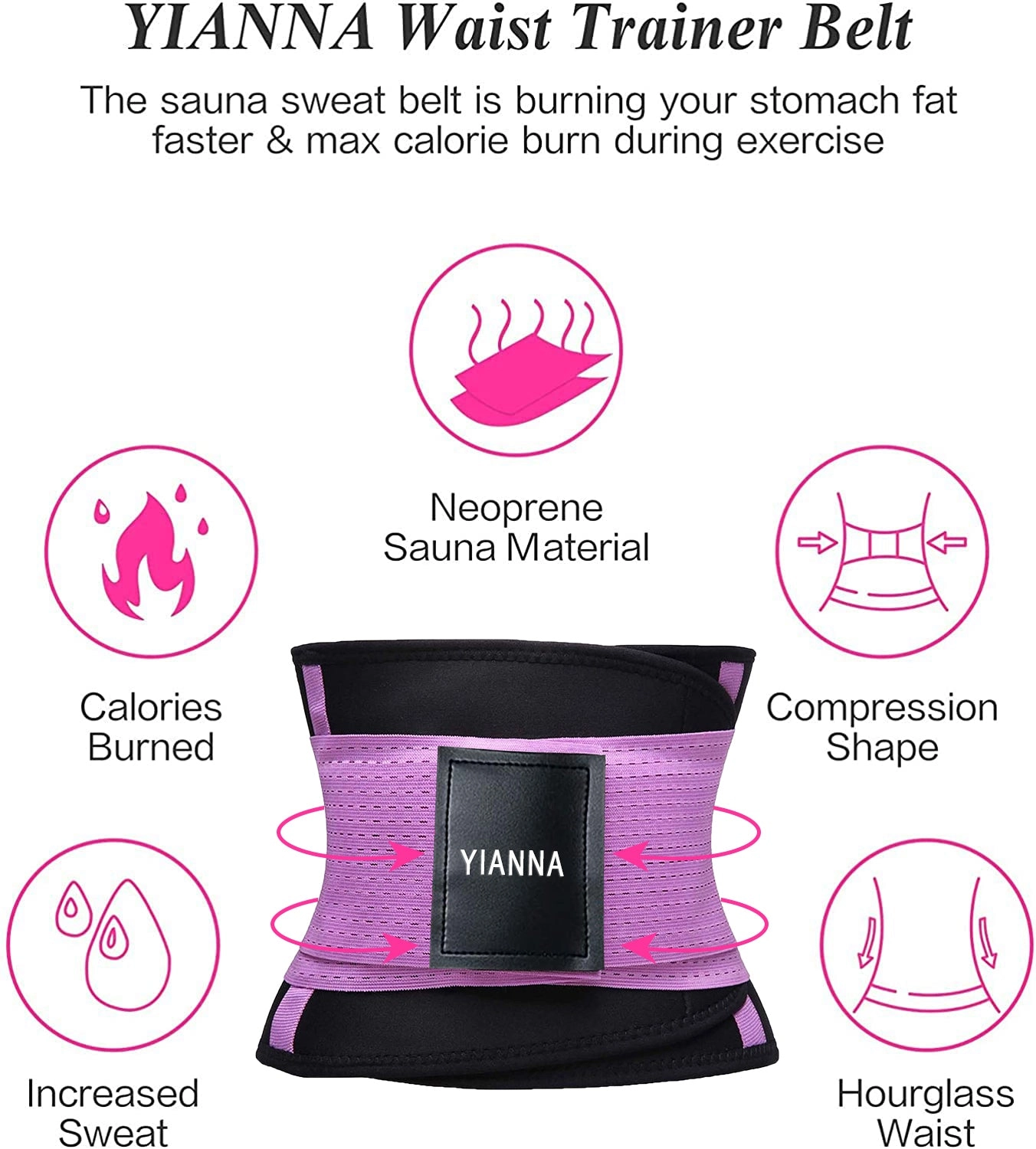 YIANNA Waist Trainer Belt Waist Cincher Trimmer